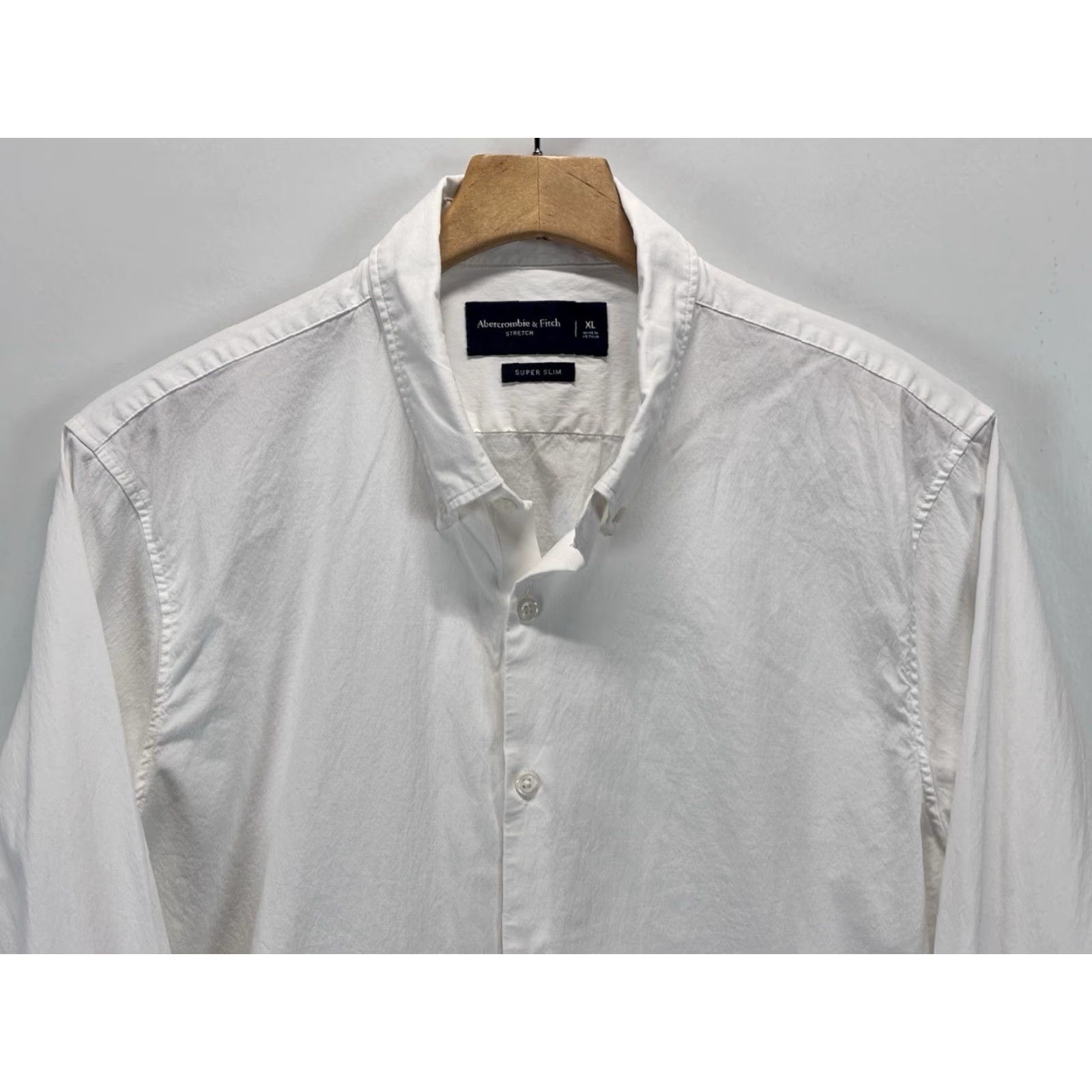 Abercrombie & Fitch Abercrombie & Fitch Button Up Shirt X-Large Mens White Slim Stretch Classic Size US XL / EU 56 / 4 - 2 Thumbnail