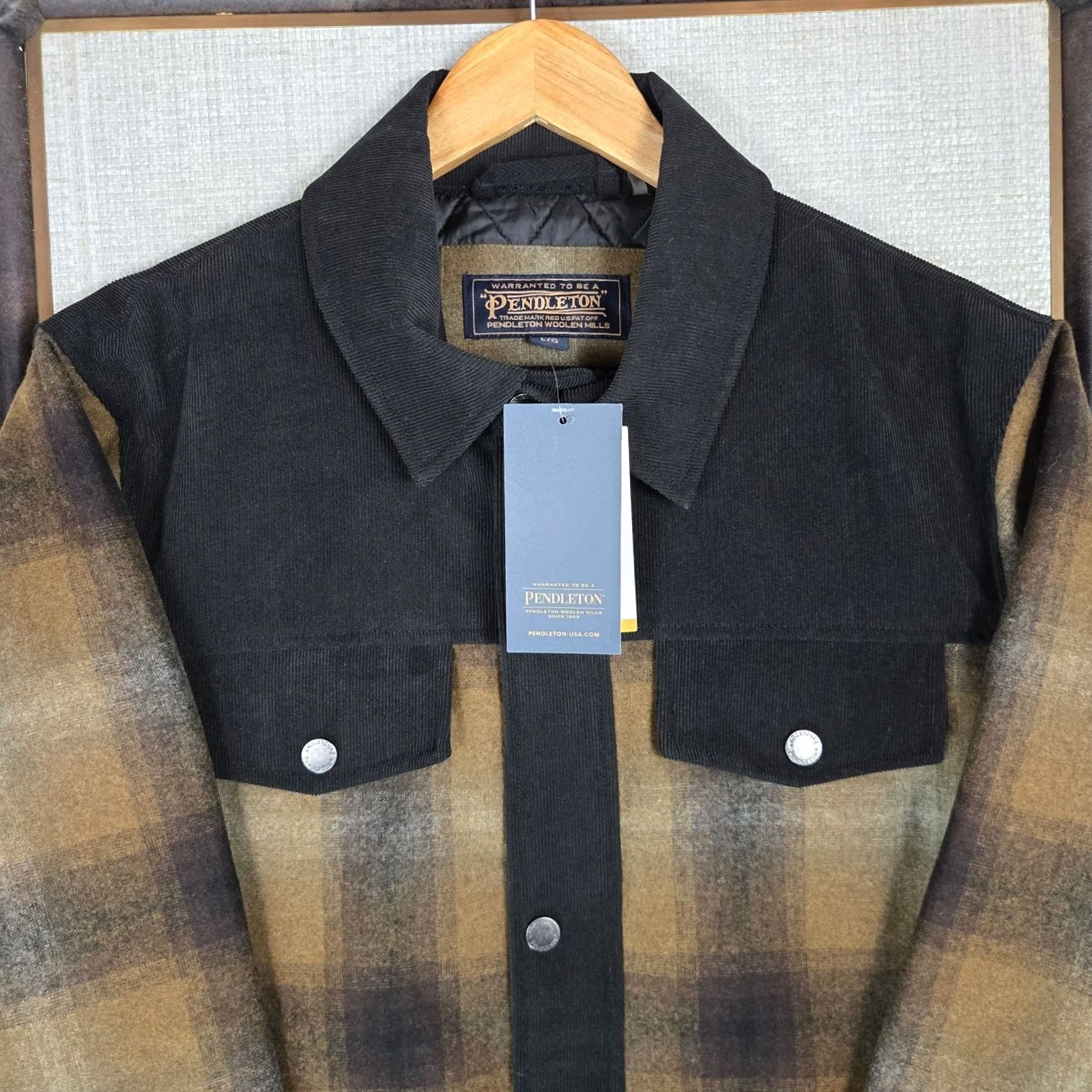 Pendleton PENDLETON Wool Jacket Mens Large Insulated Plaid Full Zip Corduroy NEW 35 Size US L / EU 52-54 / 3 - 3 Thumbnail