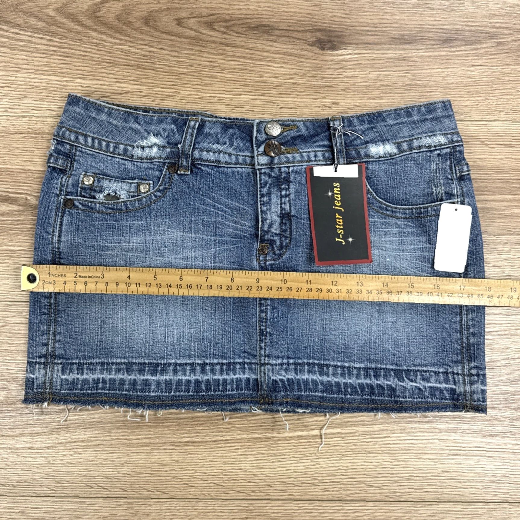 G-Star J Star Womens Denim Mini Skirt Blue Distressed 11/12 Short Star Theme Size 32" / US 10 / IT 46 - 6 Thumbnail
