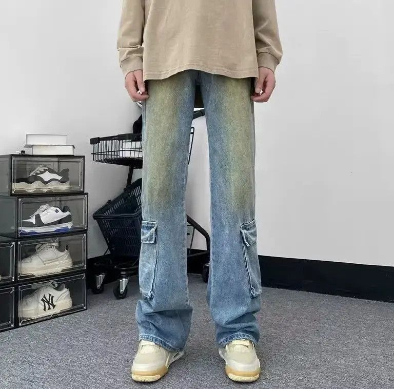 Japanese Brand denim trousers with wide legs Size US 32 / EU 48 - 3 Thumbnail