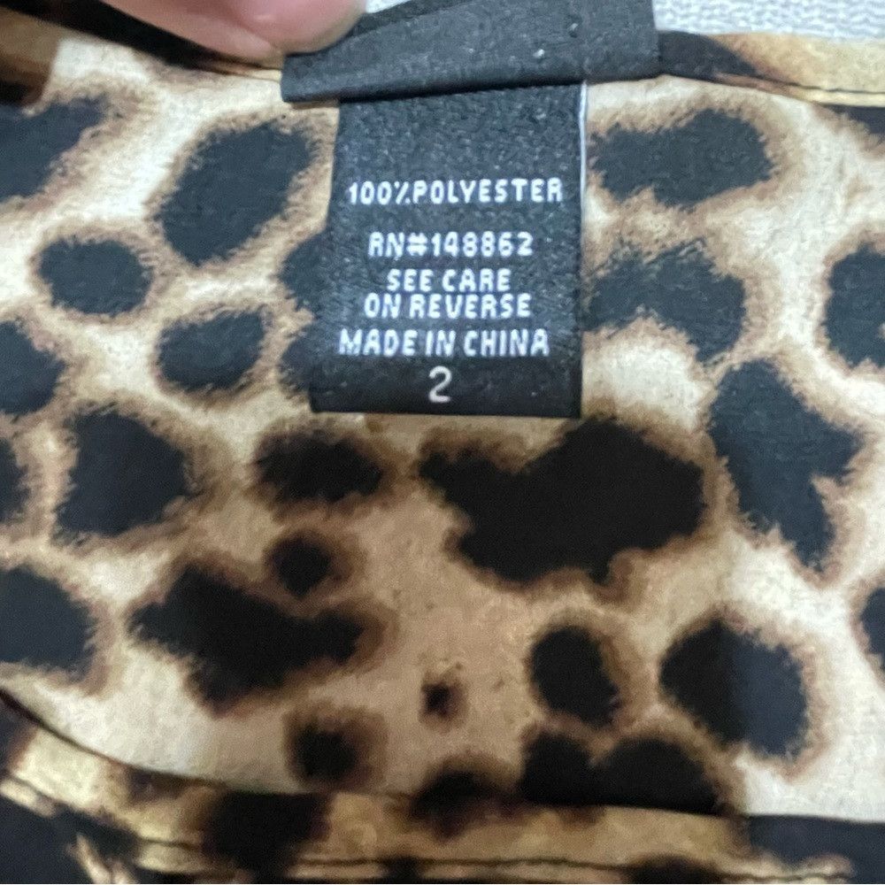 Torrid Torrid Animal Leopard Print Long Sleeve Keyhole Neck Blouse Size XXL / US 16-18 / IT 52-54 - 9 Thumbnail
