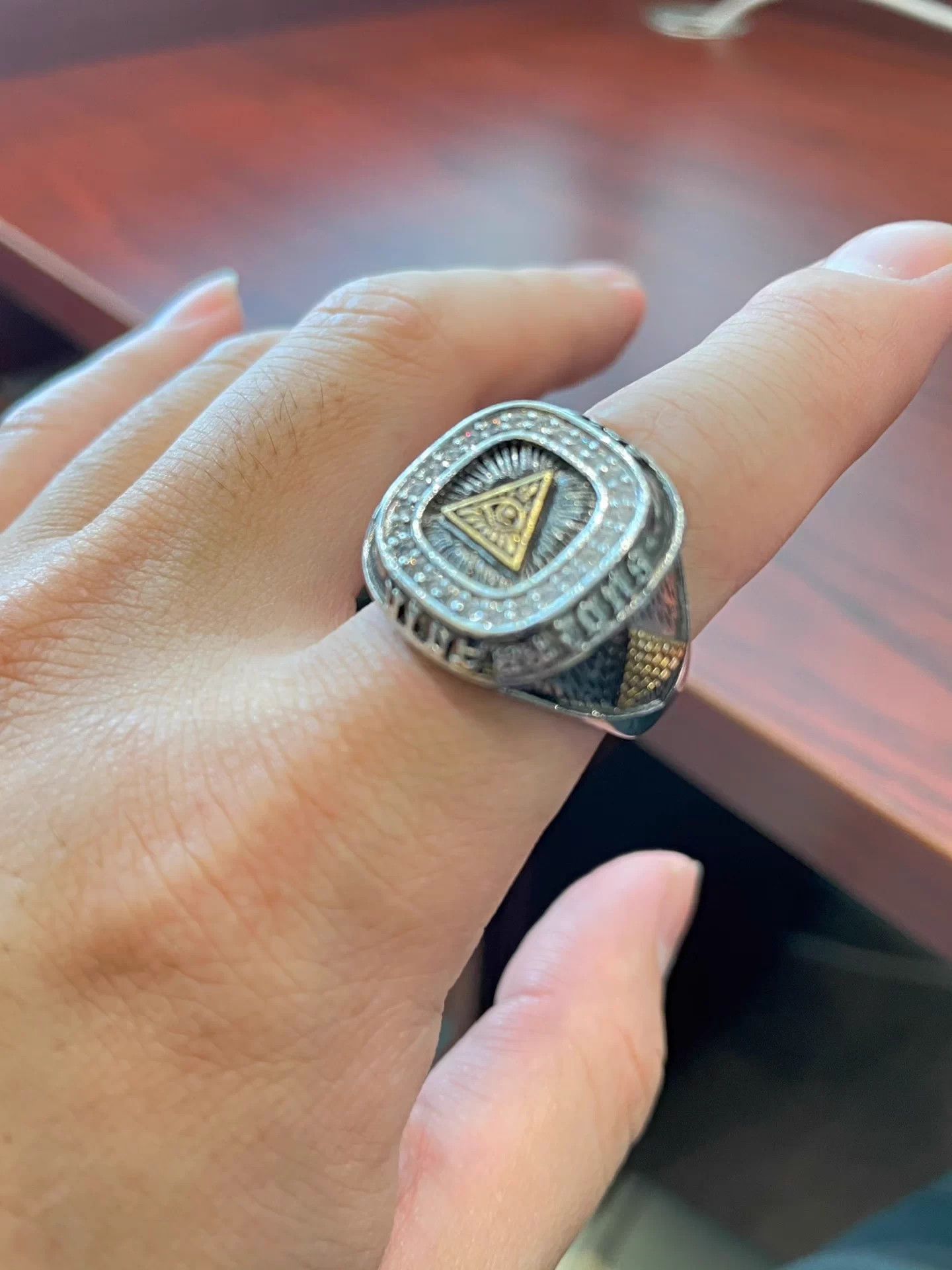 VIBE Chrome Punk Silver Ring Vintage Rings🔥🔥🔥 Size ONE SIZE - 2 Thumbnail