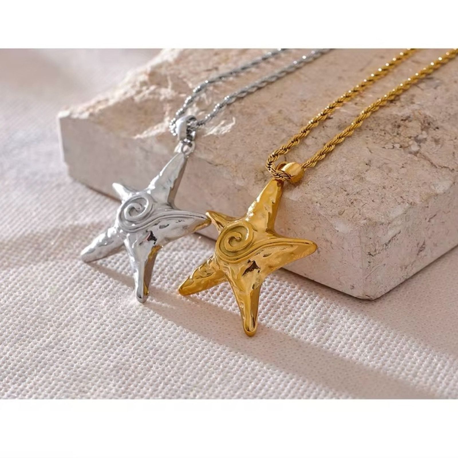 Other Stainless Steel Starfish Pendant Necklace Statement 18K Size ONE SIZE - 3 Thumbnail