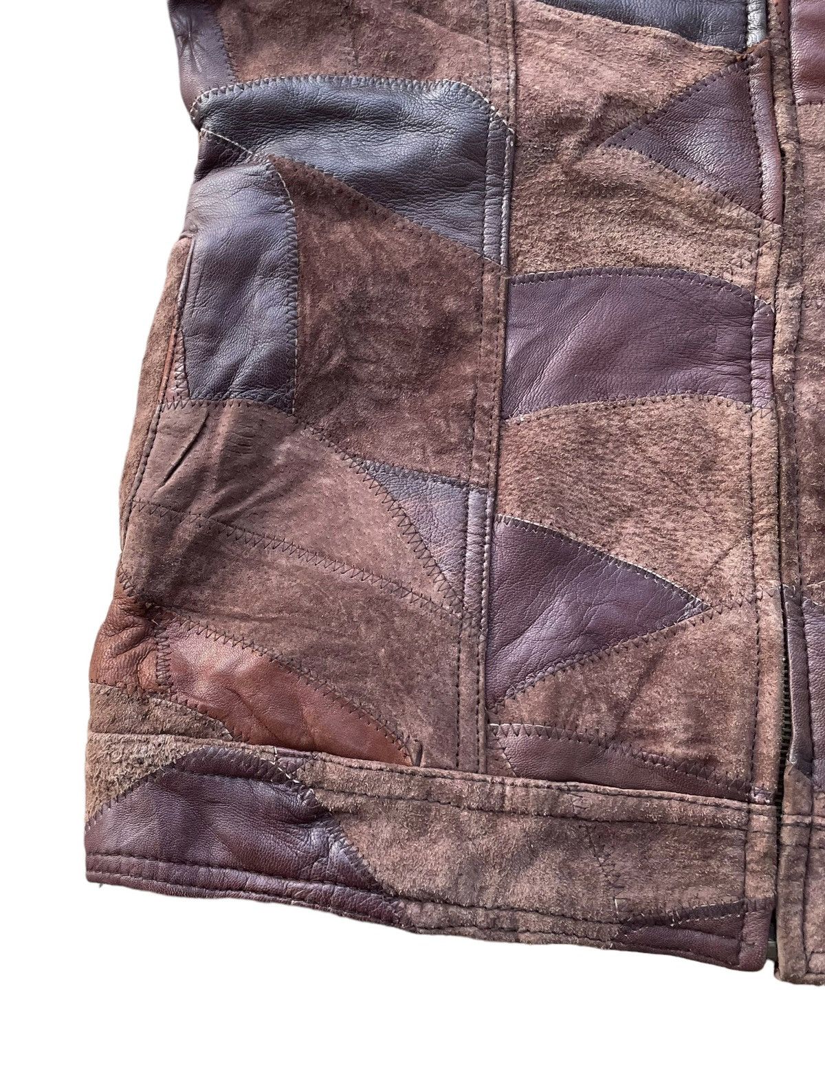 Leather Vintage ASW Patchwork Pigskin Leather Jacket Size M / US 6-8 / IT 42-44 - 4 Thumbnail