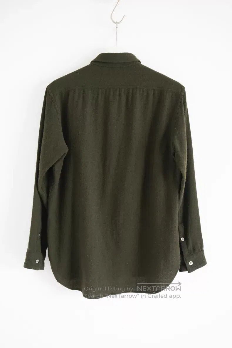 Yohji Yamamoto Yohji Yamamoto Navy Red Label Dark Green Wool Shirt Size US M / EU 48-50 / 2 - 2 Thumbnail