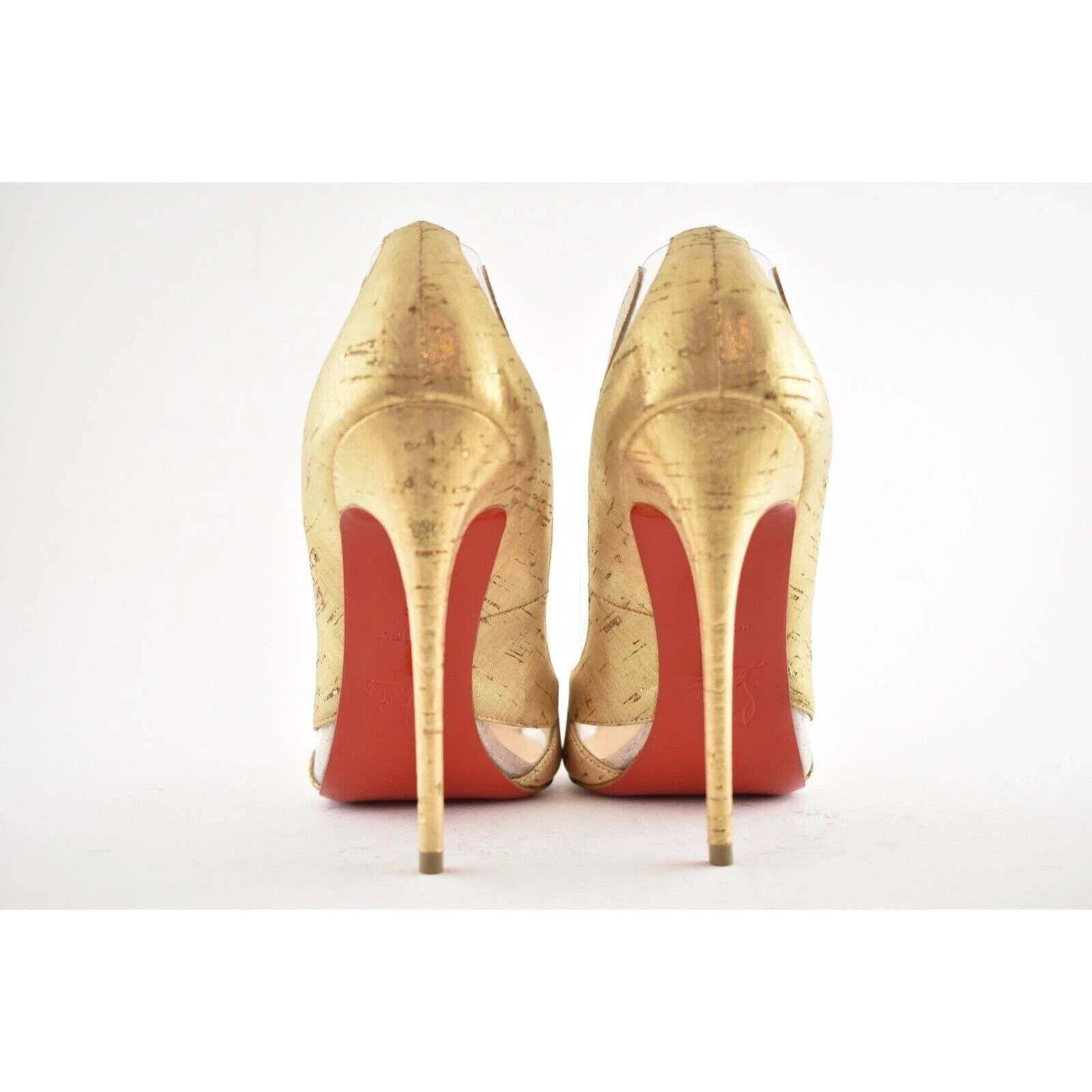 Christian Louboutin Christian Louboutin Blake Is Back 120 Silver Gold Cork Liege Size US 6 / IT 36 - 11 Thumbnail