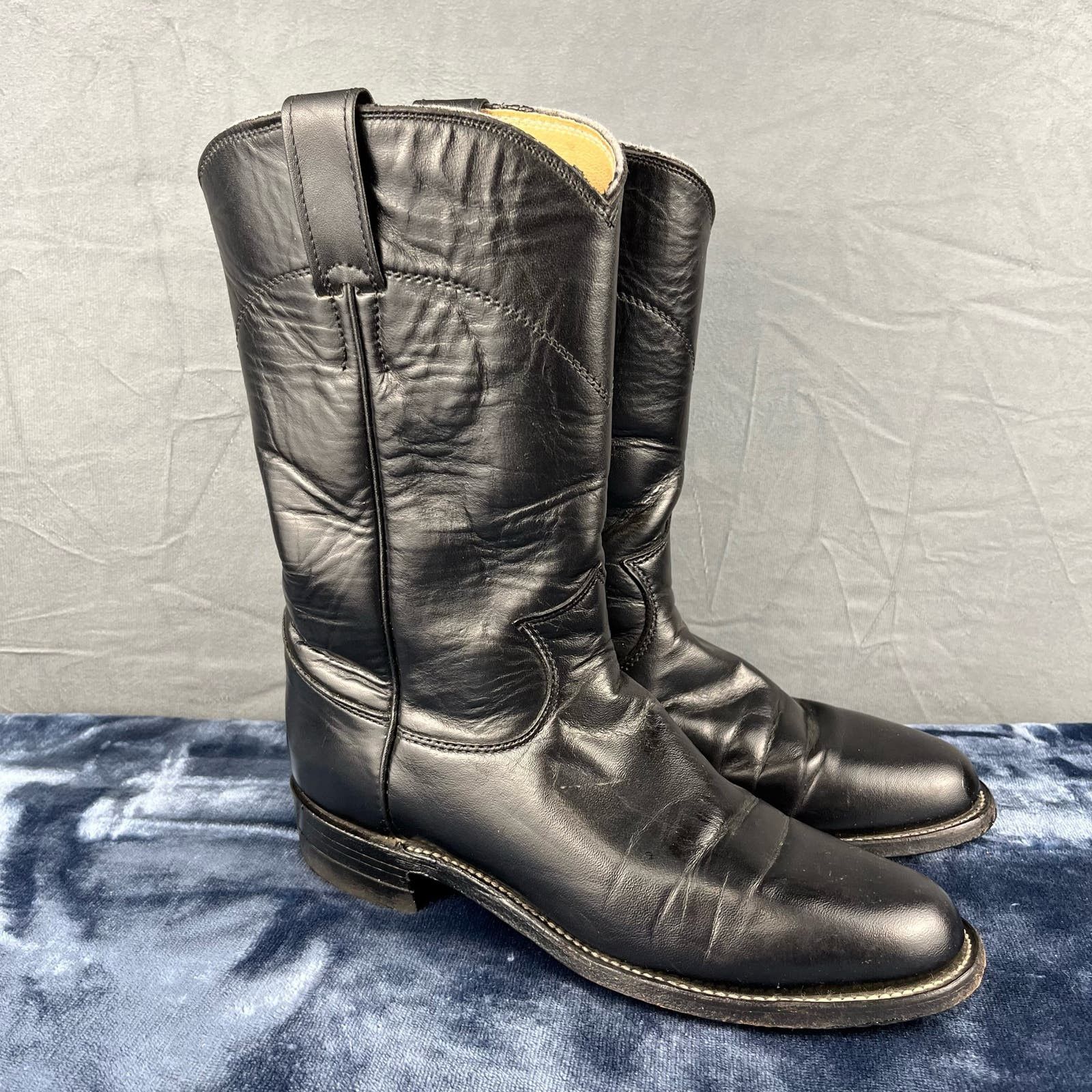 JUSTIN BOOTS Women's good Roper Black Leather Boots L3703 Size 9 B