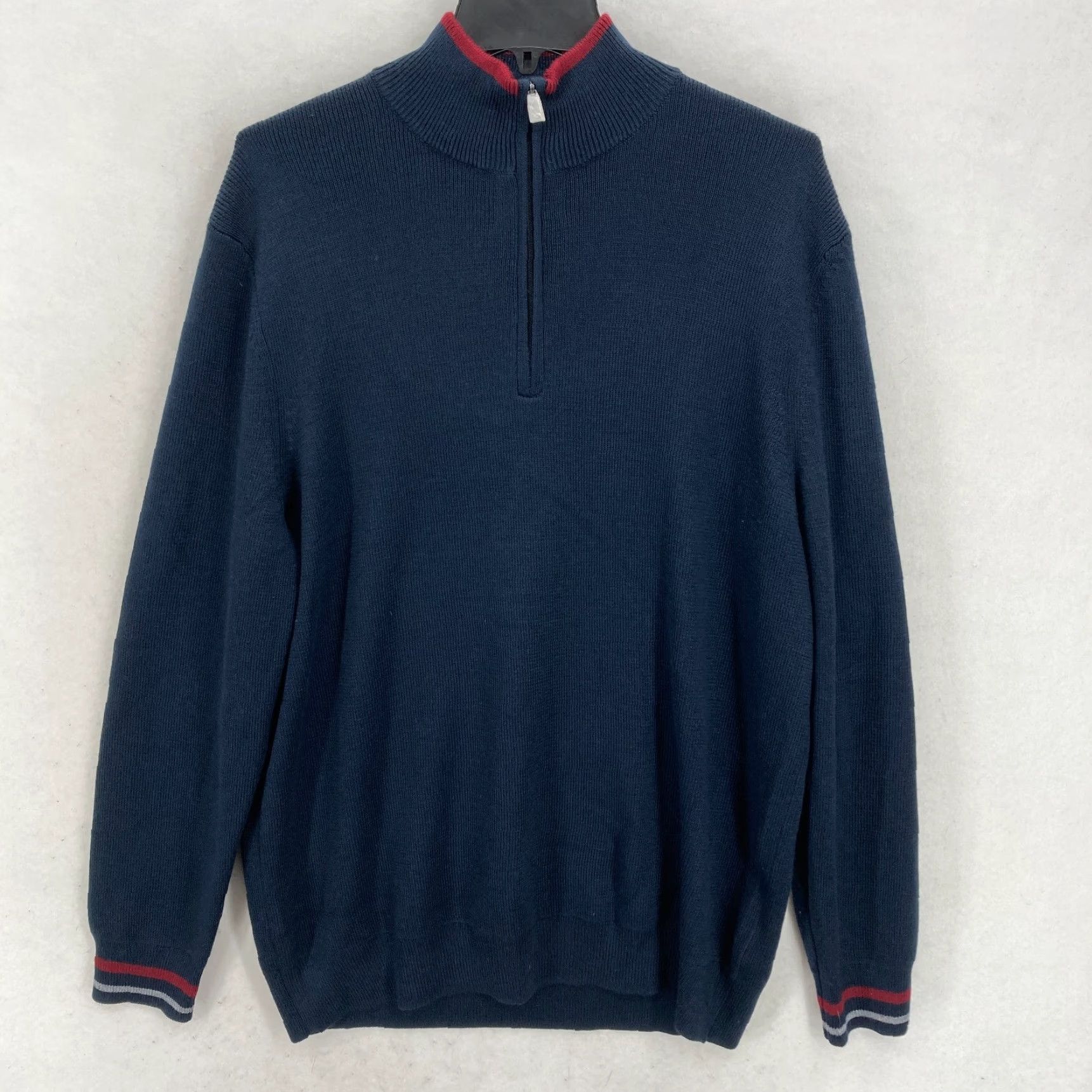 Brooks Brothers Brooks Brothers NetJets Merino Wool Quarter Zip Sweater Mens XL Navy Blue Preppy Size US XL / EU 56 / 4 - 2 Thumbnail