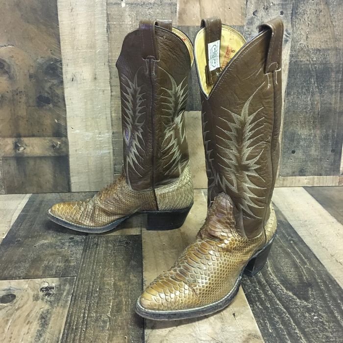 Nocona Boots Nocona Vintage Snakeskin Cowboy Boots Womens 6 B