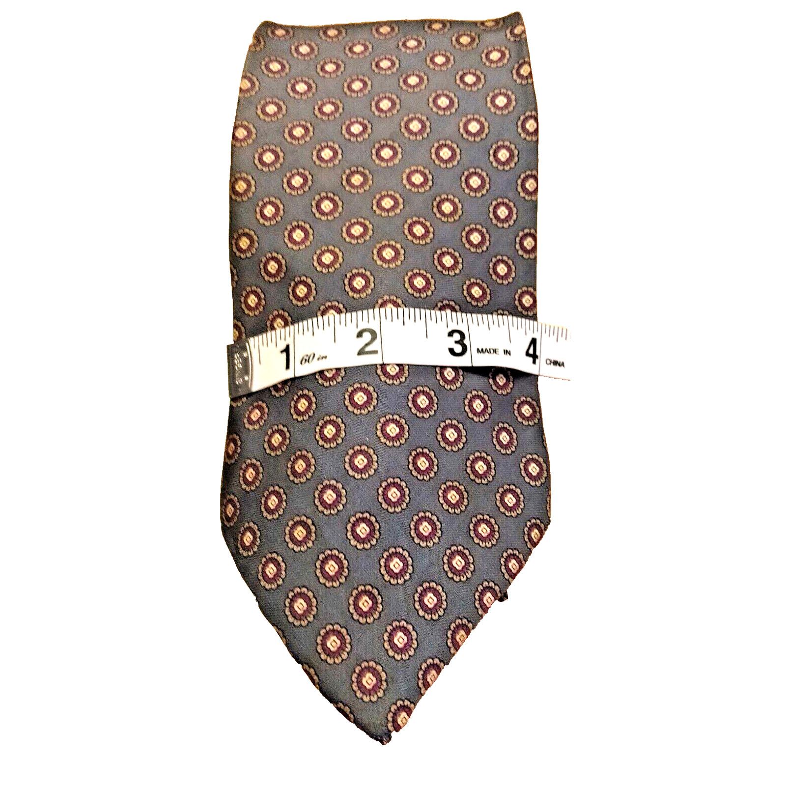 The Unbranded Brand Don Loper Beverly Hills 100% Silk Navy Ditsy Floral NeckTie Size ONE SIZE - 2 Thumbnail
