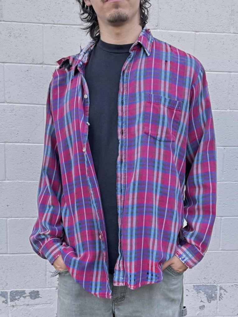Other VTG 90’s Thrashed Patchwork Lightweight Cotton Flannel Size US L / EU 52-54 / 3 - 1 Thumbnail