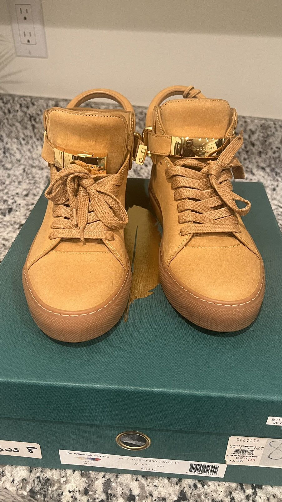 image of Buscemi 100Mm Classic Wheat Shoes in Wheat Nubuck, Men's (Size 8)