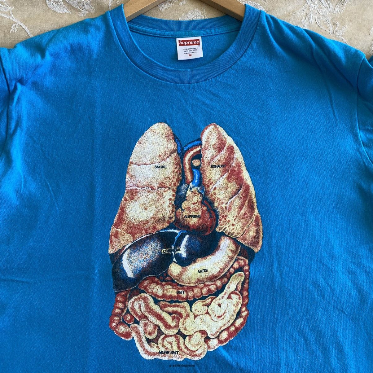 Supreme Supreme Guts T-Shirt Bright Blue 2018 Grunge Punk Y2K Size US M / EU 48-50 / 2 - 5 Thumbnail