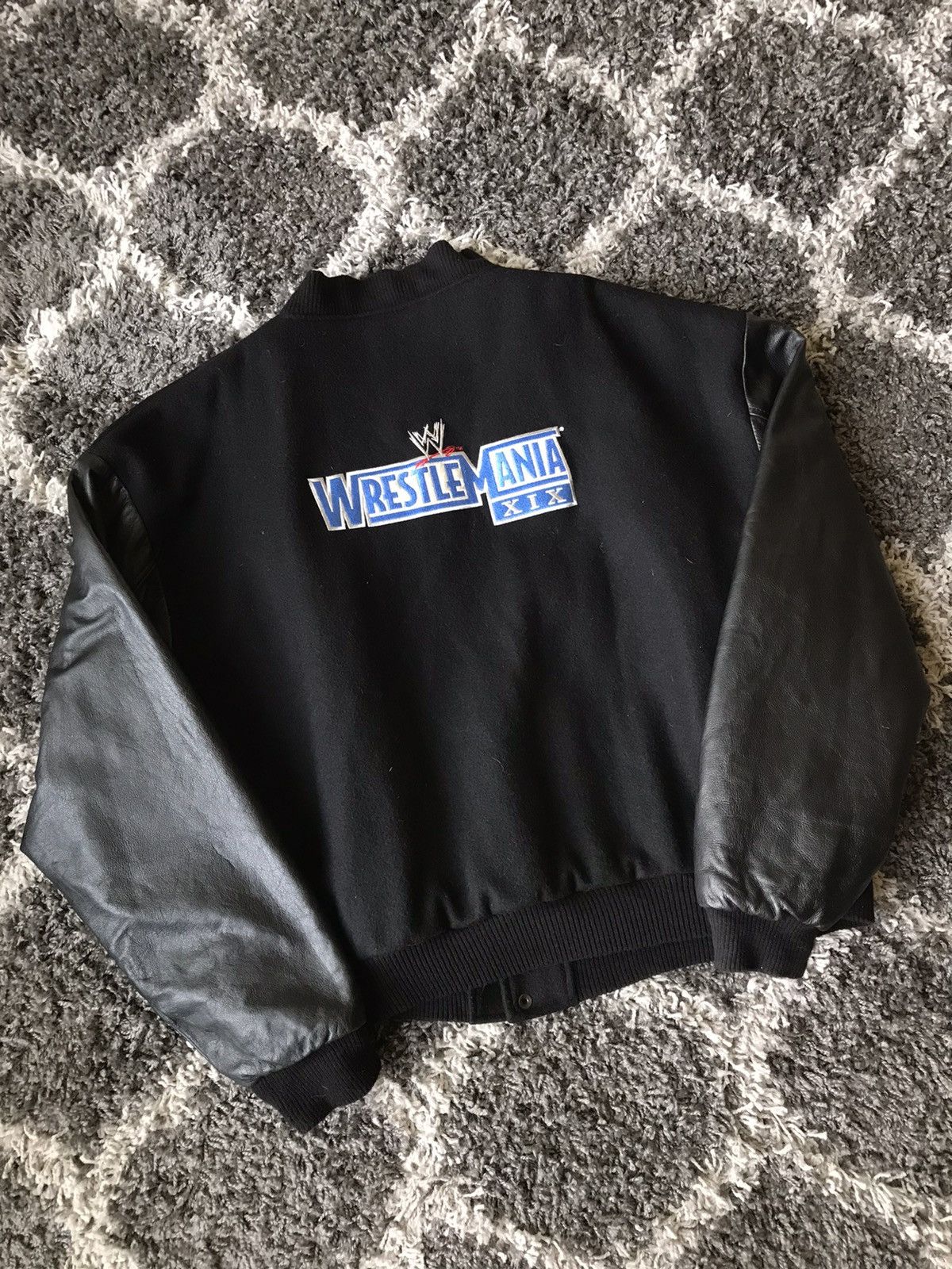 image of Wwf Wrestlemania Xix Bomber Jacket in Black, Men's (Size 2XL)