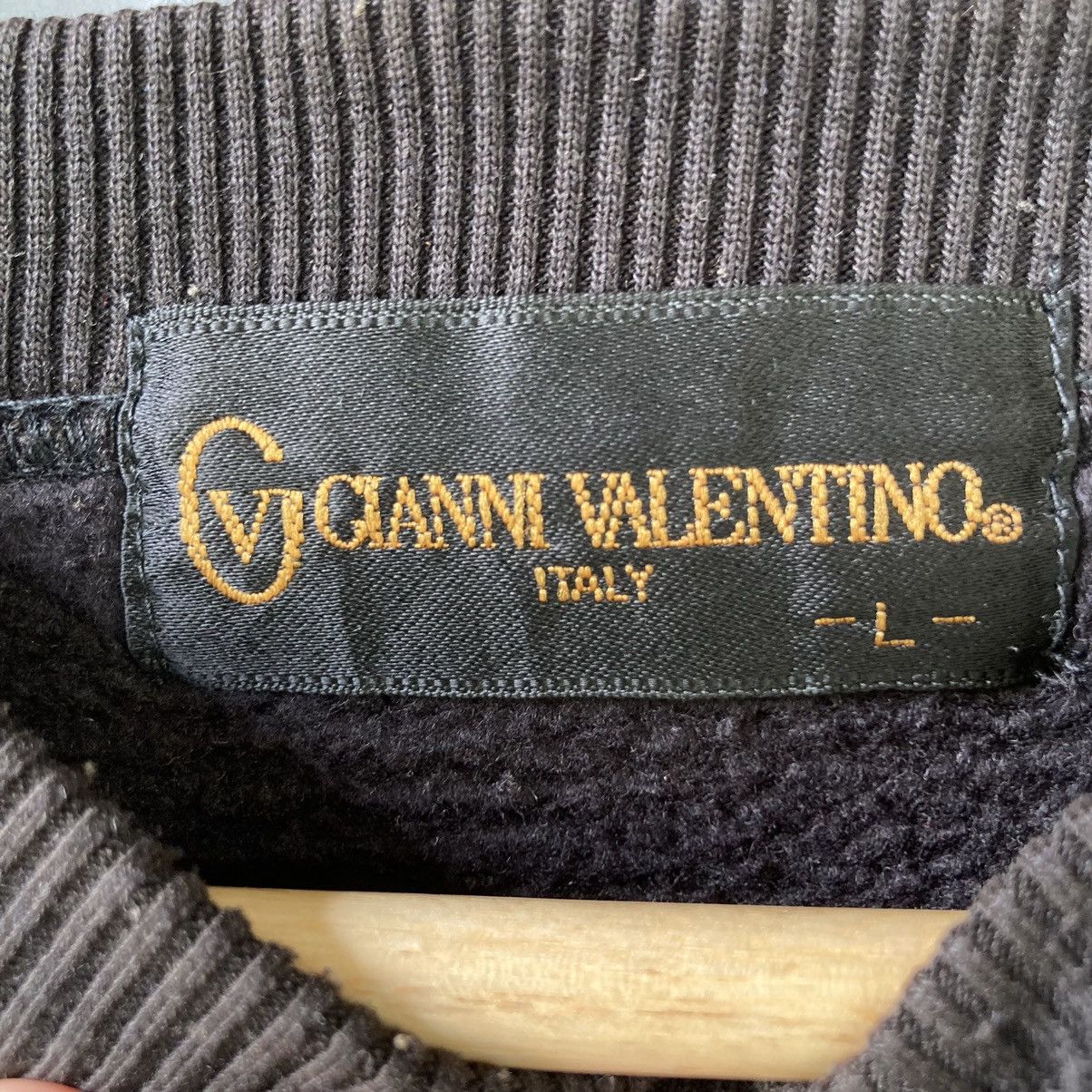 Gianni Valentino Vintage Giani Valentino Black Sweatshirts Size US L / EU 52-54 / 3 - 5 Thumbnail