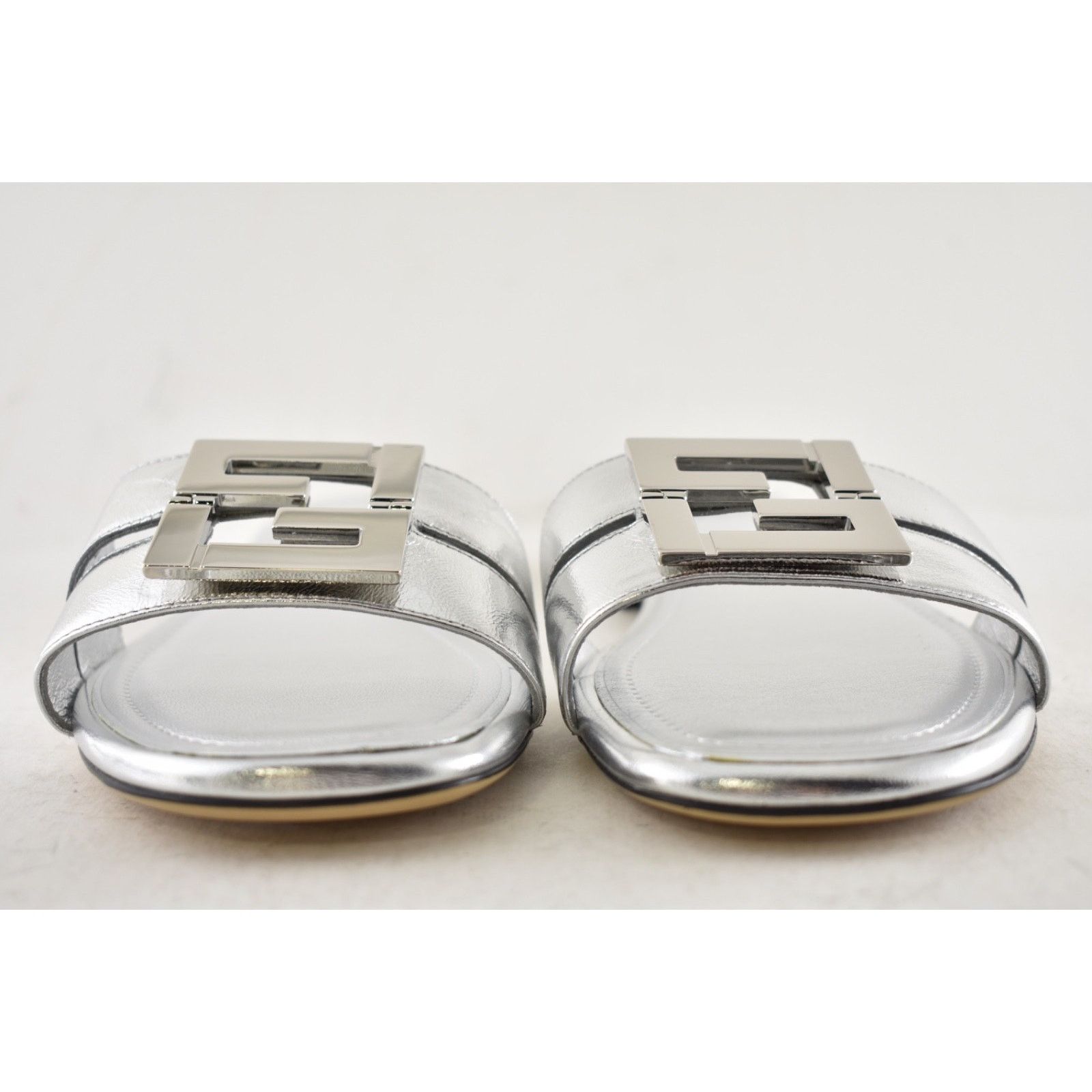 Fendi Fendi Fold Argento Silver FF Monogram Mule Slide Sandal 37 Size US 7 / IT 37 - 14 Thumbnail