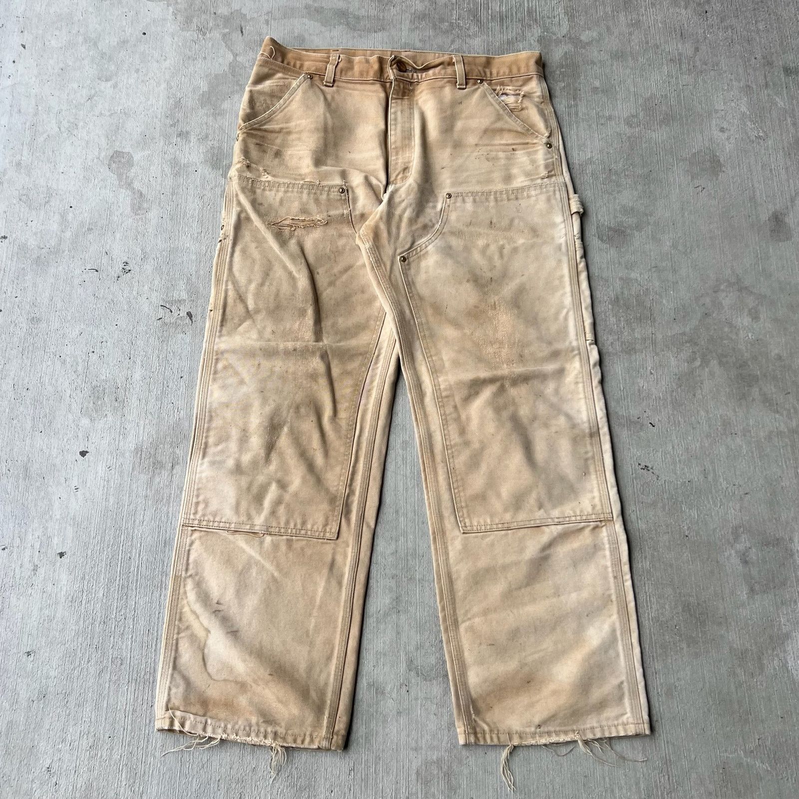 Carhartt × Vintage Carhartt brown double knee work wear carpenter pants Size US 35 - 1 Thumbnail