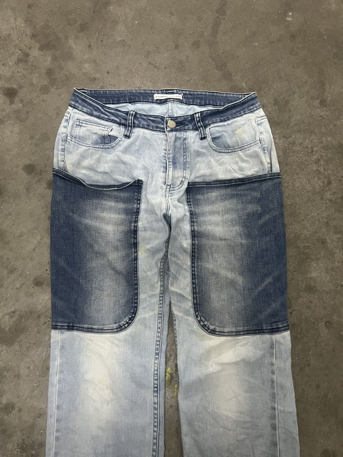 Designer × Issey Miyake TSUMORI CHISATO DOUBLE POCKET DISTRESSED DENIM PANT Size US 28 / EU 44 - 2 Thumbnail