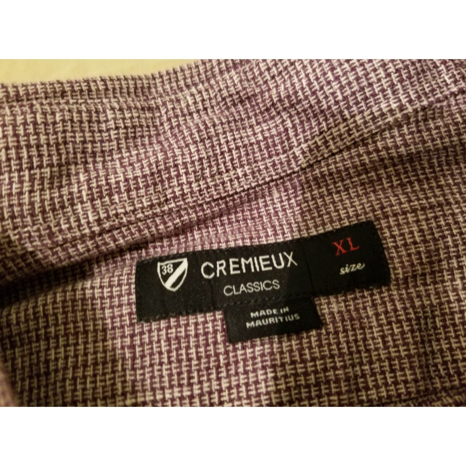 Daniel Cremieux Linen Dress Shirt XL Purple Button Short Sleeve Mens