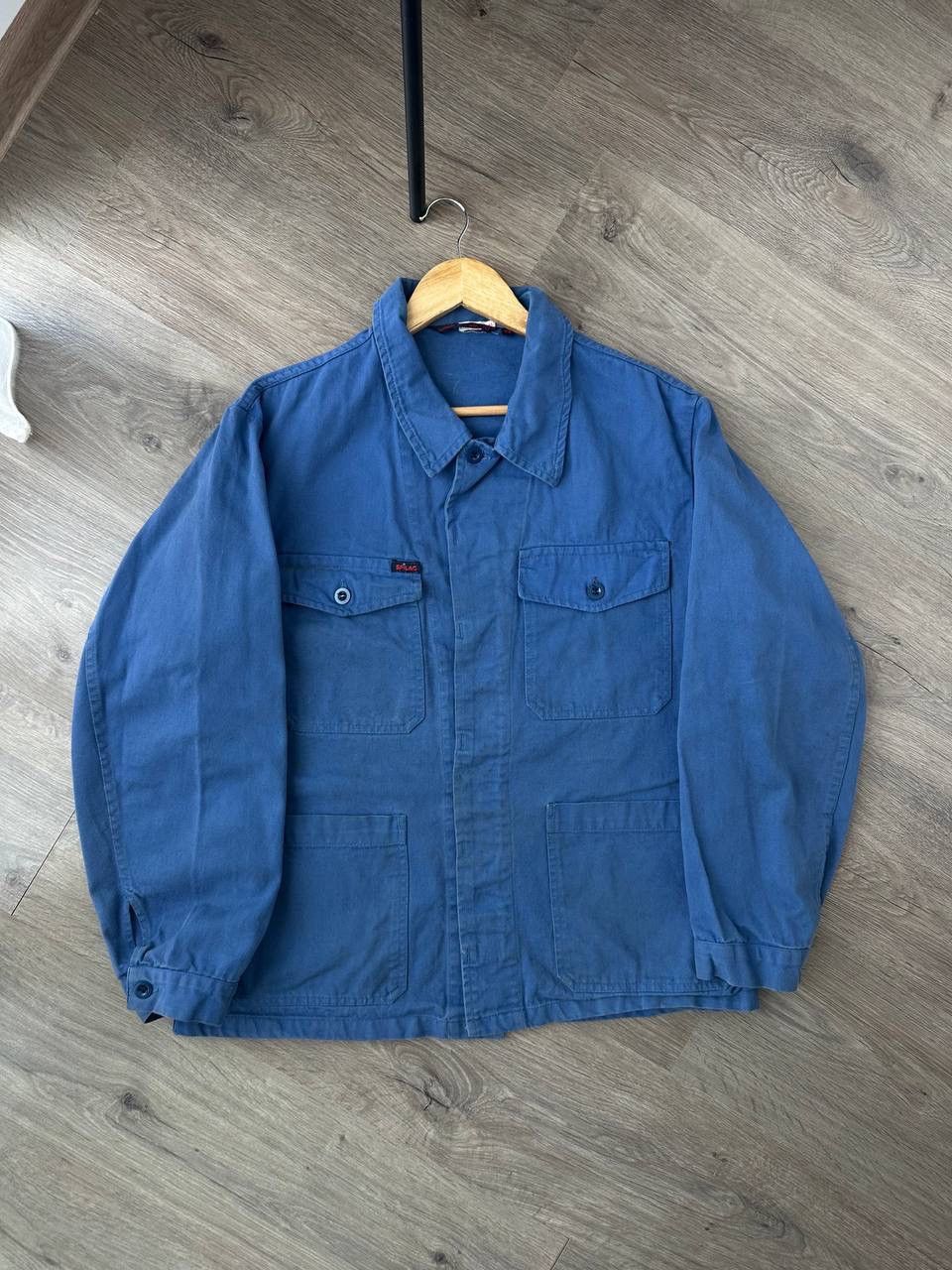 Japanese Brand × Vintage Vintage Japanese Blue Workwear 90’s Spilag Faded Shirt Size US L / EU 52-54 / 3 - 2 Thumbnail