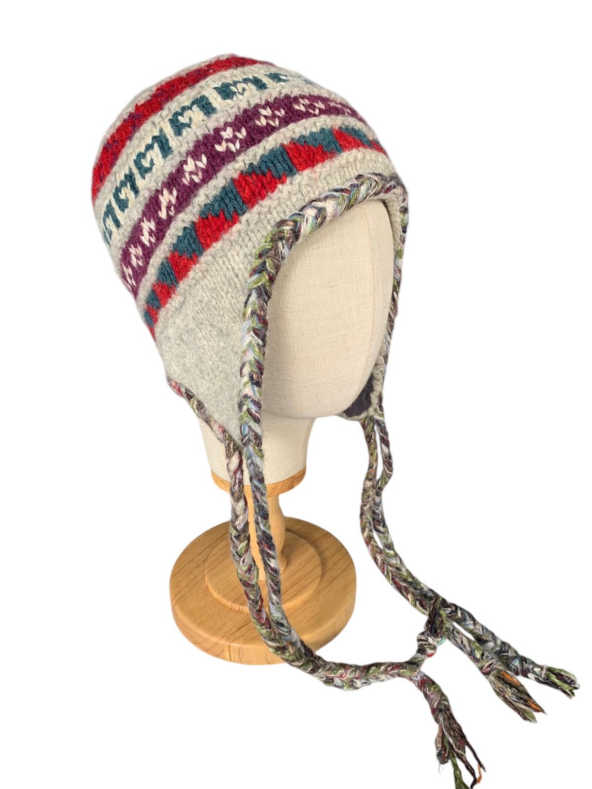 Japanese Brand × Kapital × Vintage HIPPIES STYLE 🌈 Multicolour Knitted earflap Beanie Hats Size ONE SIZE - 2 Thumbnail