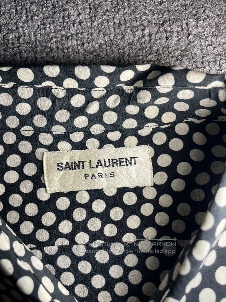 Saint Laurent Paris Saint Laurent Paris Black and White Polka Dot Silk Shirt Size XS / US 0-2 / IT 36-38 - 2 Thumbnail