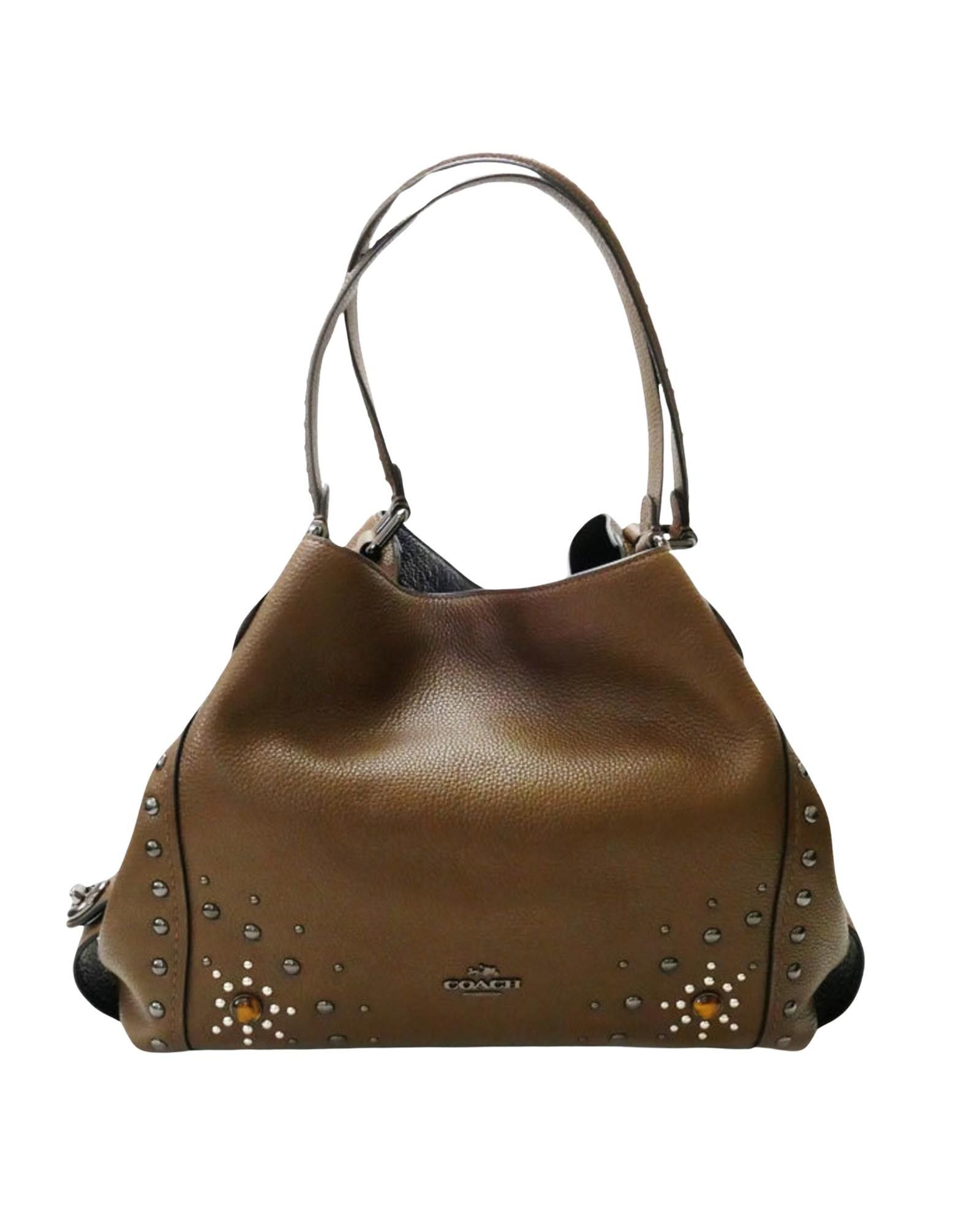 image of Coach Brown Leather Shoulder Bag, Women's