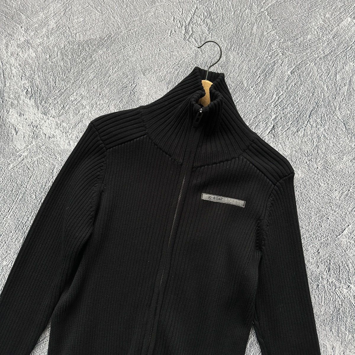 G-Star Mens Knitt Sweater G-Star Raw Full Zip Big Logo Black Size US M / EU 48-50 / 2 - 9 Thumbnail