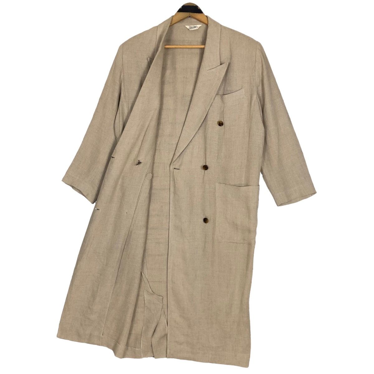 Jean Paul Gaultier Vintage 80s Jean Paul Gaultier Hemp Trench Coat Car Coat Size US L / EU 52-54 / 3 - 8 Thumbnail