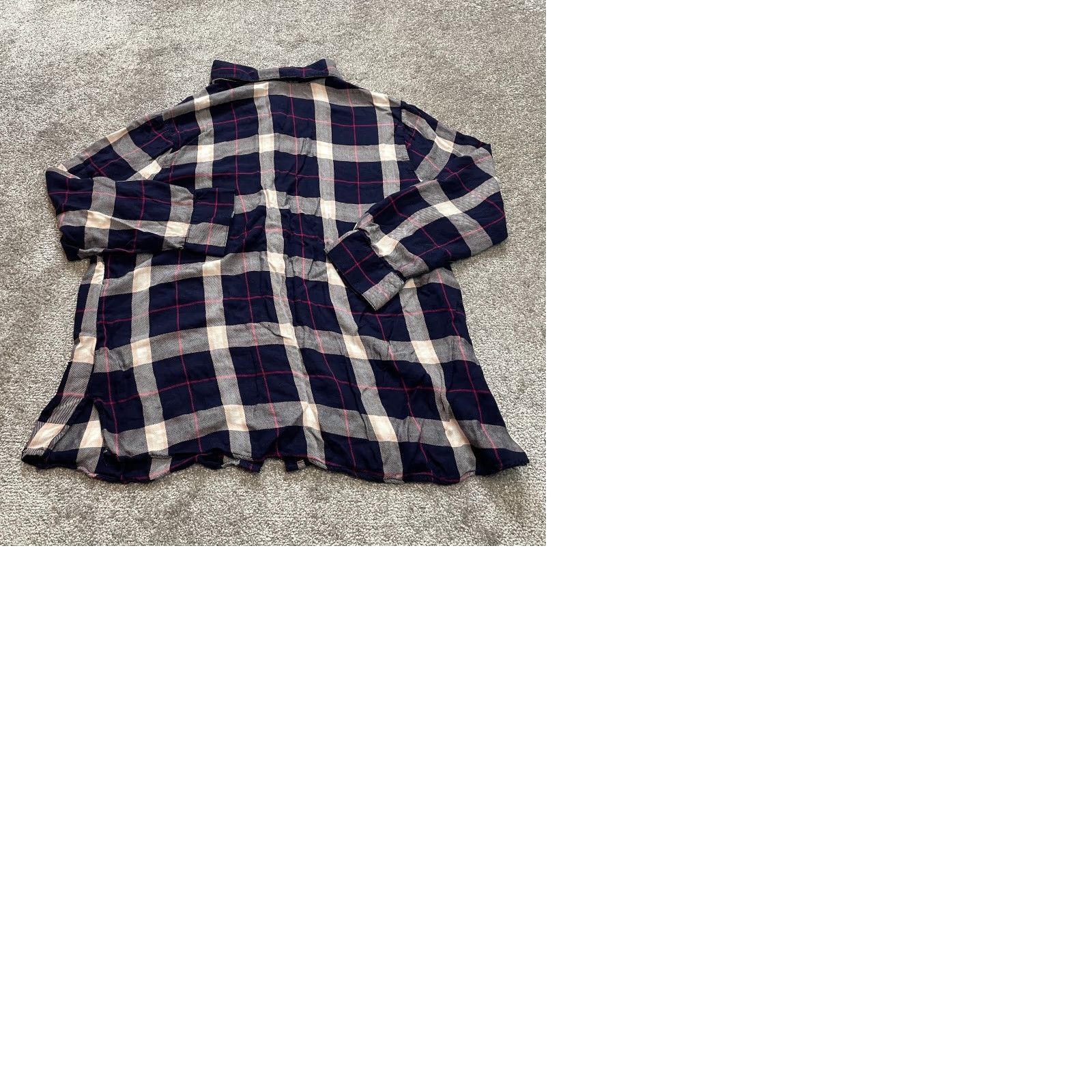 Faded Glory Faded Glory Blouse Shirt Womens 18W 2X Blue Plaid Long Sleeve Top Rayon Knit Casual Business Formal Workwear Women Shirt Size XXL / US 16-18 / IT 52-54 - 9 Thumbnail