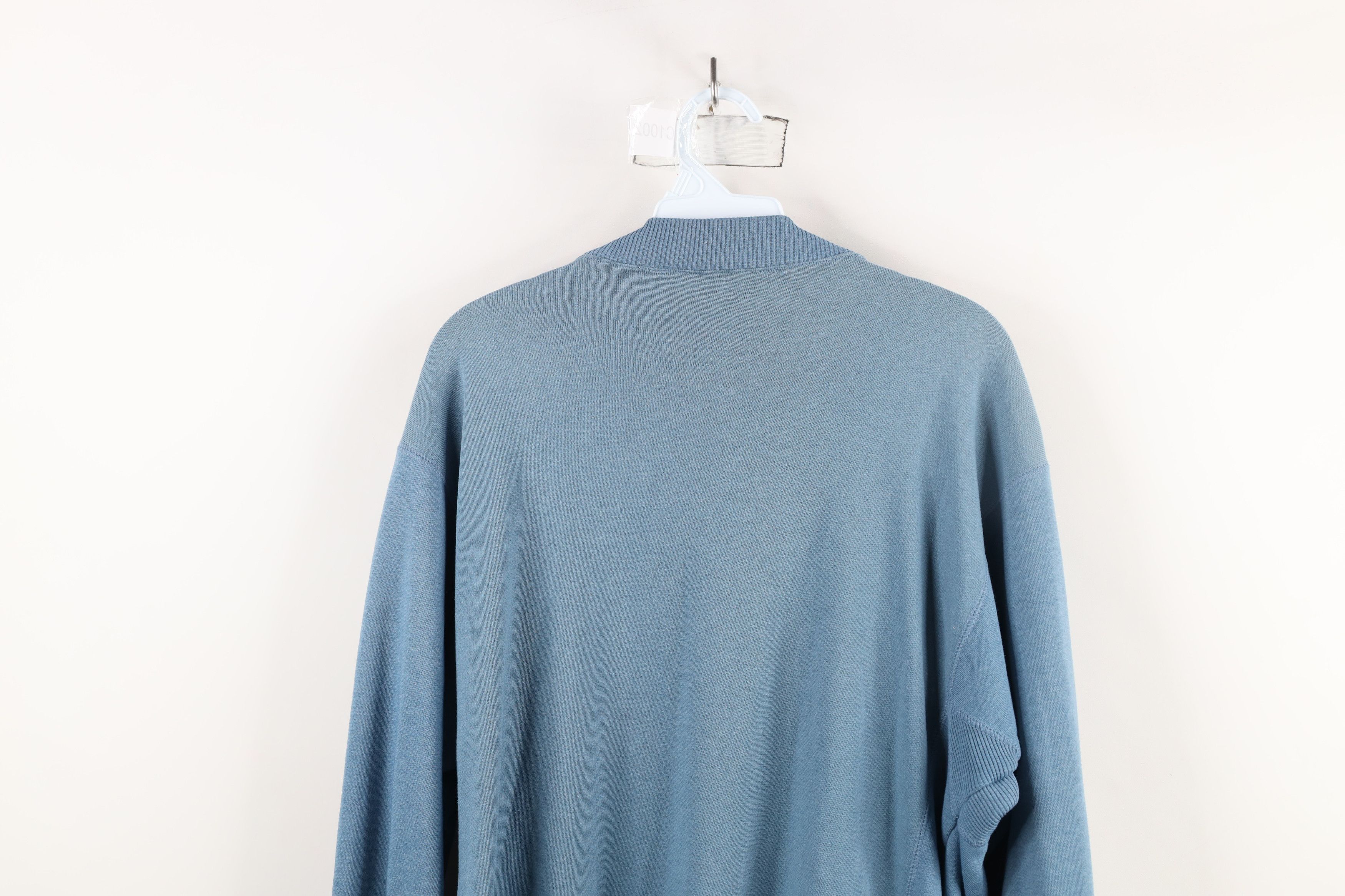 Vintage Vintage 90s Streetwear Blank French Terry Henley Sweatshirt Size US L / EU 52-54 / 3 - 11 Thumbnail
