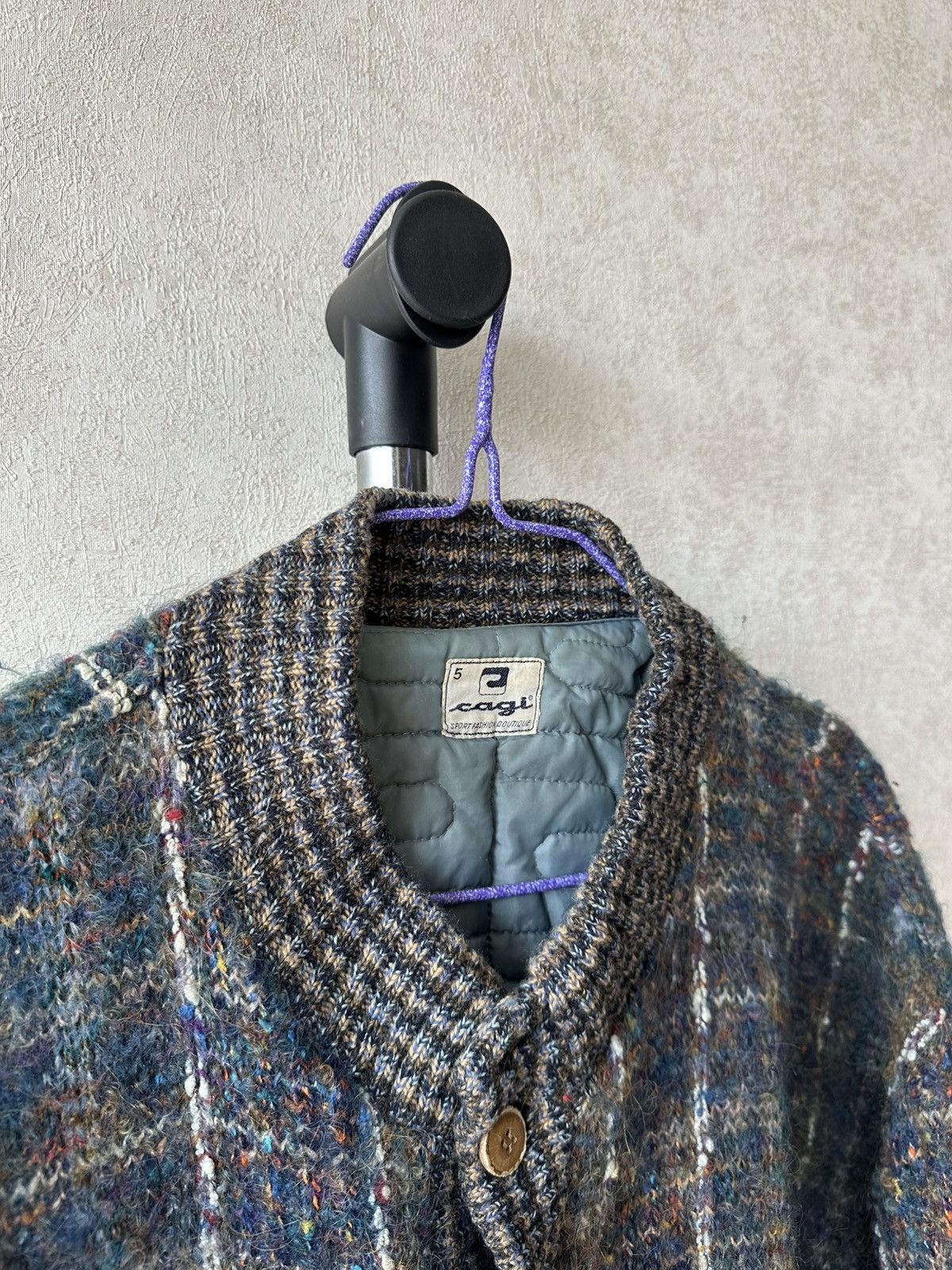 Coogi Vintage 90s Wool Ribbed Edge Knit Mohair Bomber Jacket Size US L / EU 52-54 / 3 - 7 Thumbnail