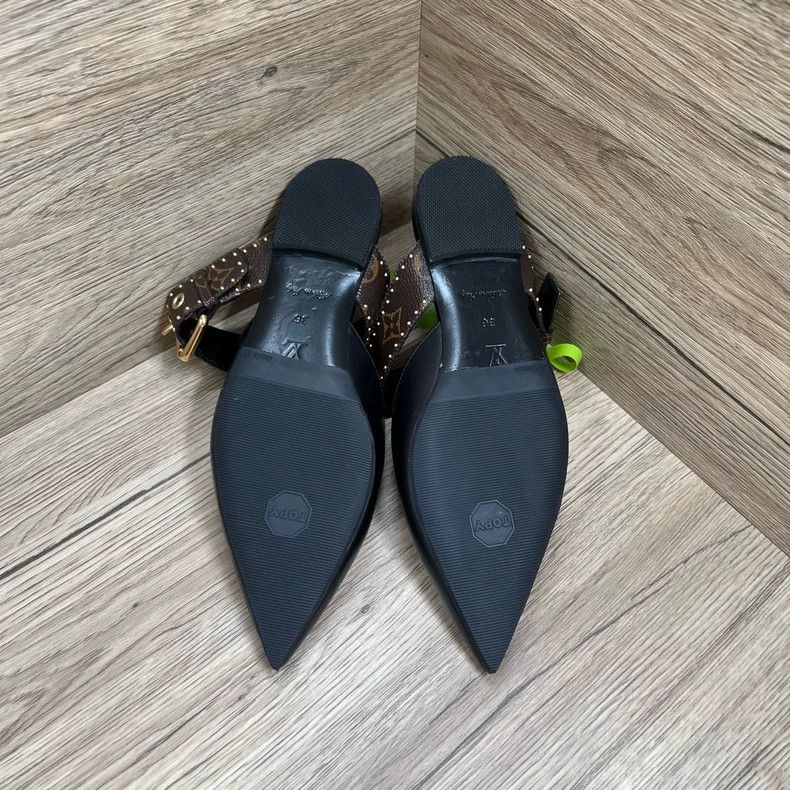 Louis Vuitton Louis Vuitton Sofia Black and Brown Pointed Toe Flats Size US 5.5 / IT 35.5 - 5 Thumbnail