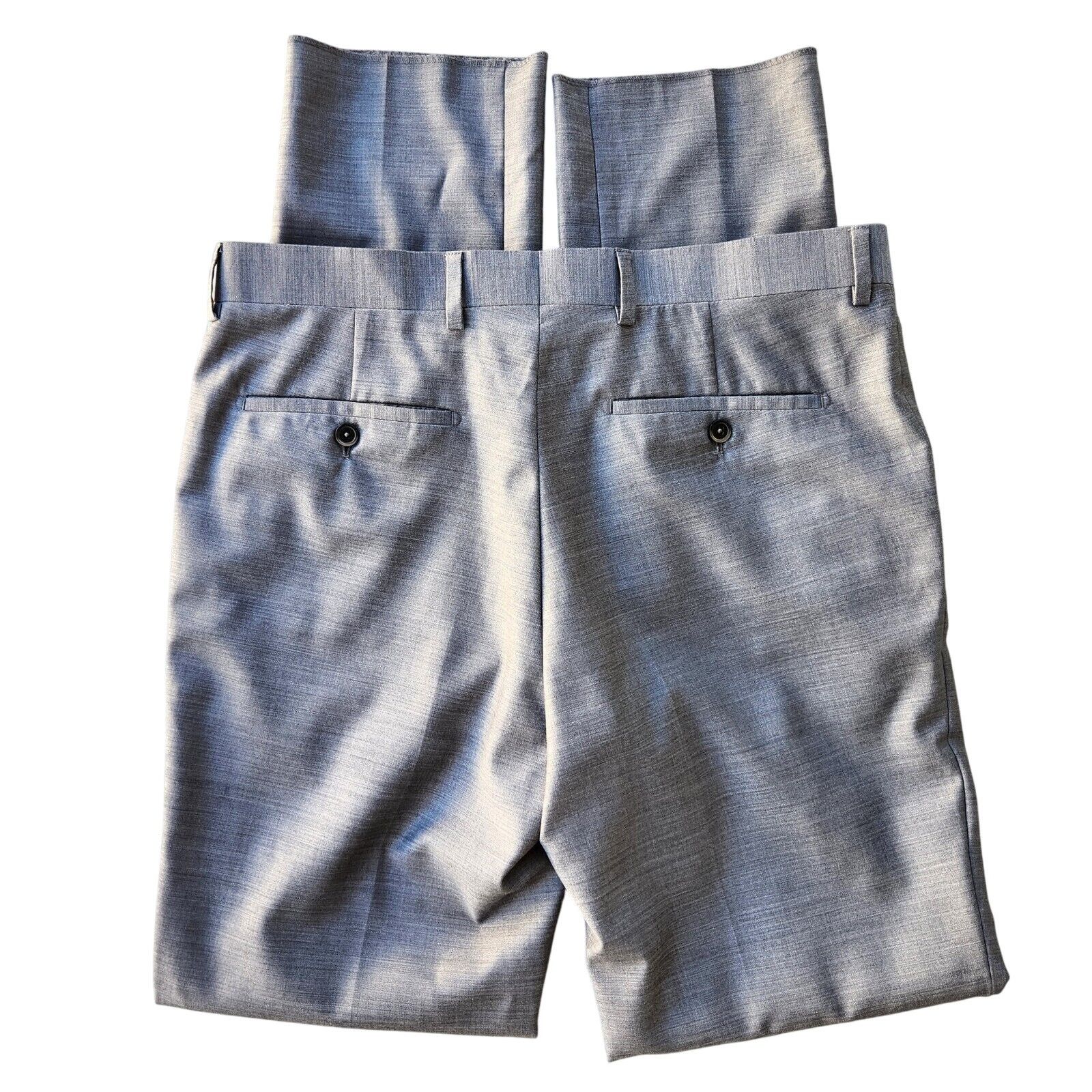 Zanetti Zanetti Men's Grey Wool Flat Front Dress Pants Size 36R Size US 36 / EU 52 - 4 Thumbnail