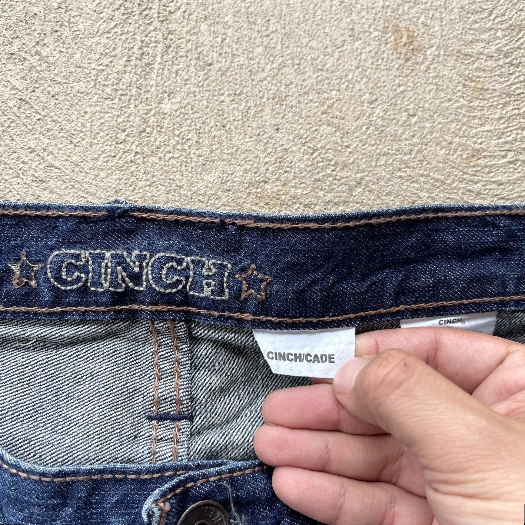 Cinch Mens Jeans 38x36 Bootcut Denim Cotton Relaxed Fit Western Cowboy Logo Casual