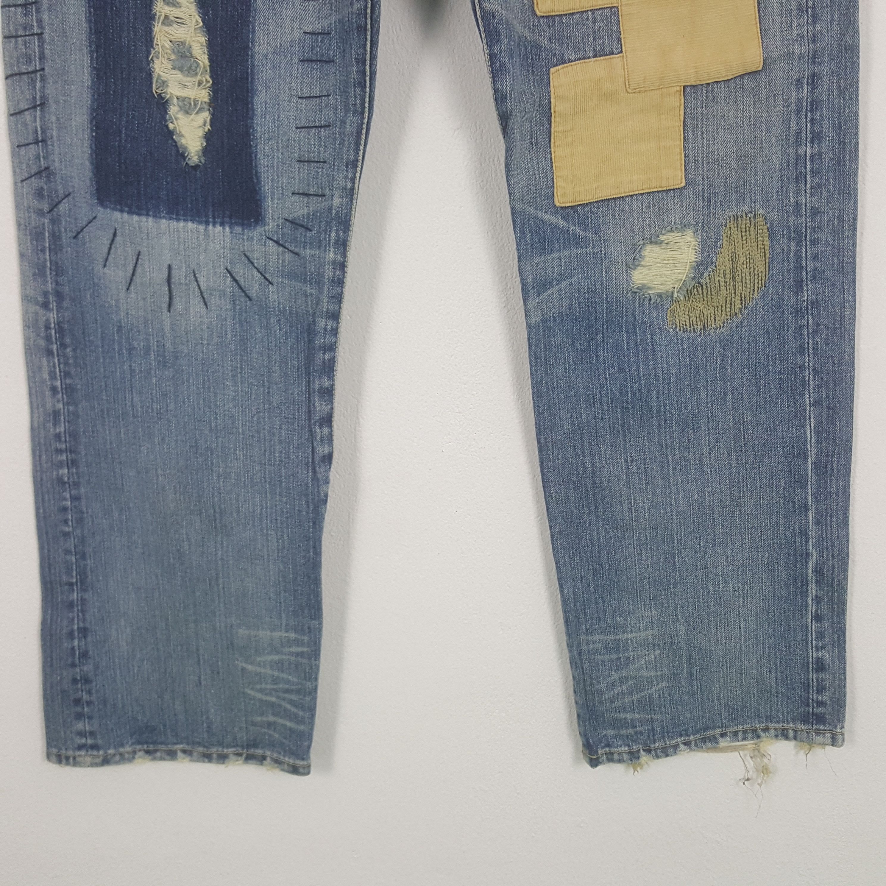 Japanese Brand Vintage Exribitionist Japanese Patchwork Denim Jeans Size US 32 / EU 48 - 3 Thumbnail