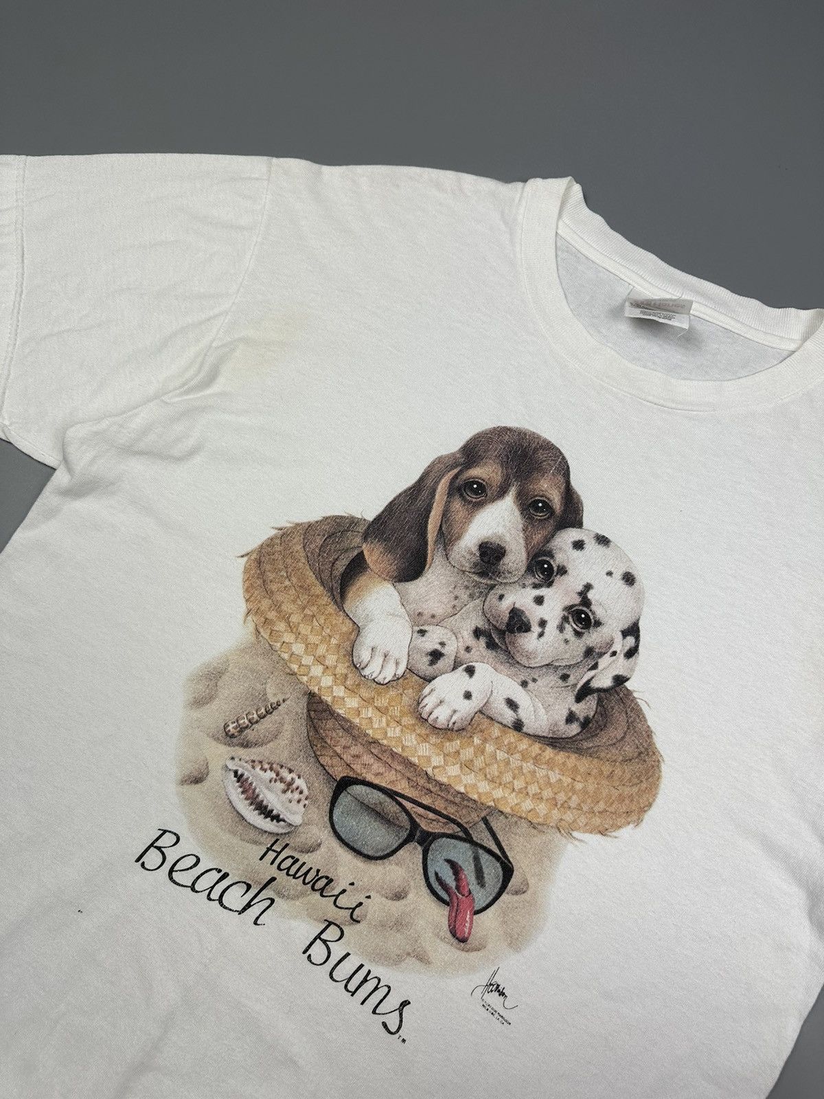 Vintage Vintage 90’s Hawaii Beach Bums Dogs Tee Size US M / EU 48-50 / 2 - 4 Thumbnail