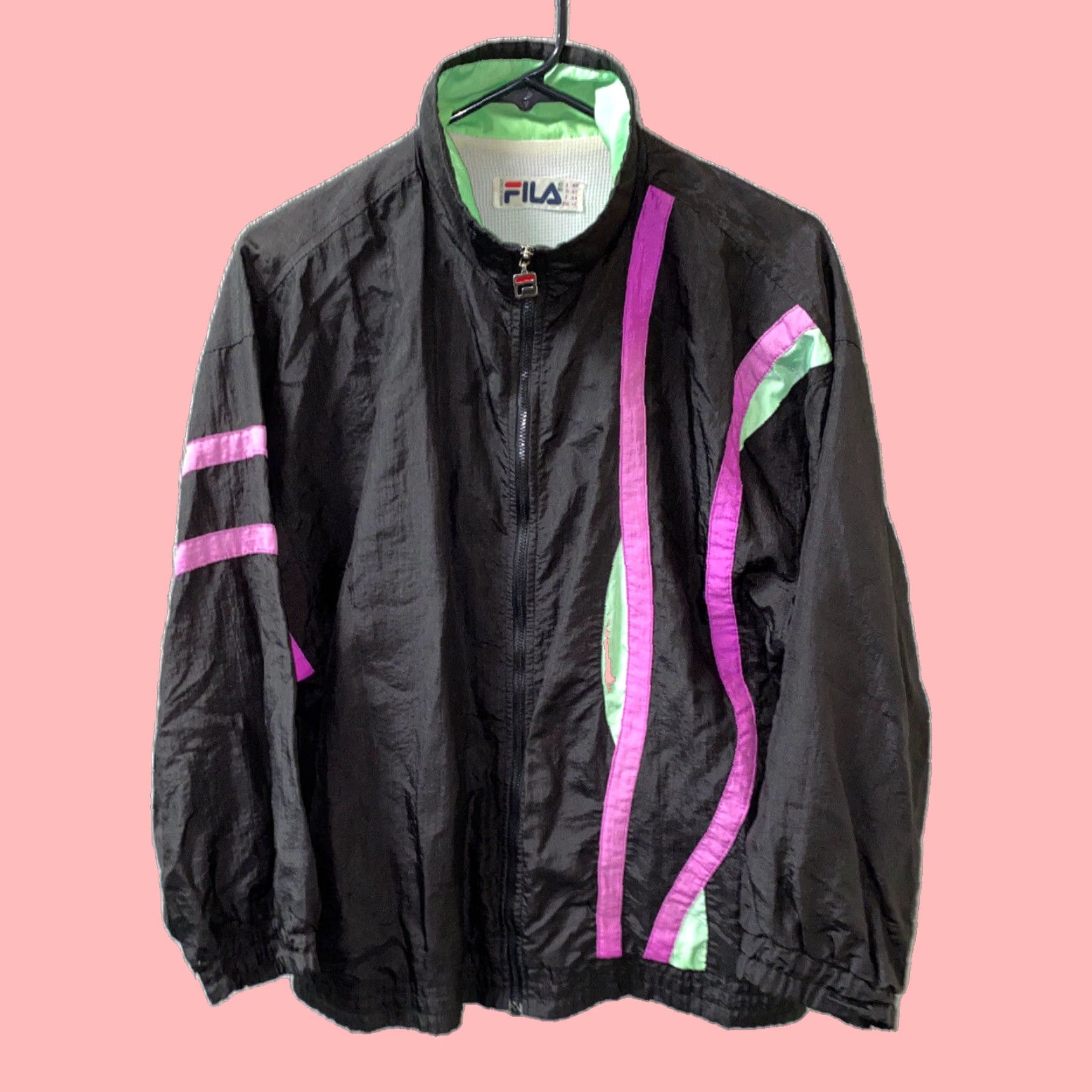 Vintage Fila Womens Size Small Windbreaker Purple hotsell and Black Great Condition