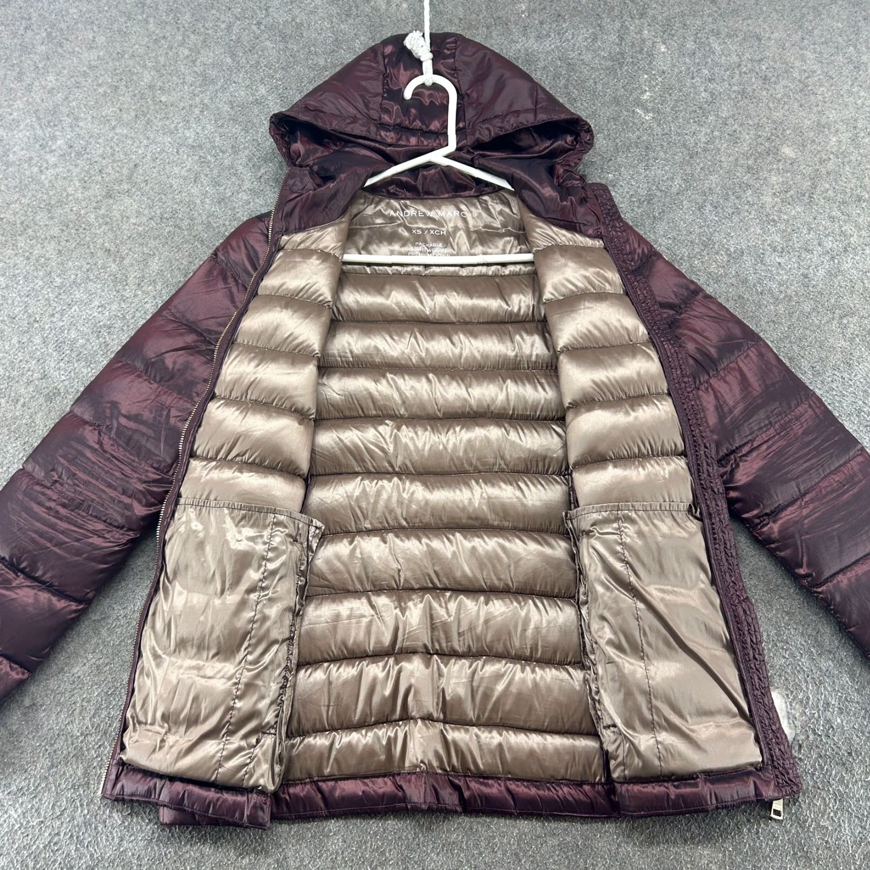 Andrew Marc Andrew Marc Jacket Womens XS Purple Hooded Puffer Down Metallic Premium Size XS / US 0-2 / IT 36-38 - 6 Thumbnail