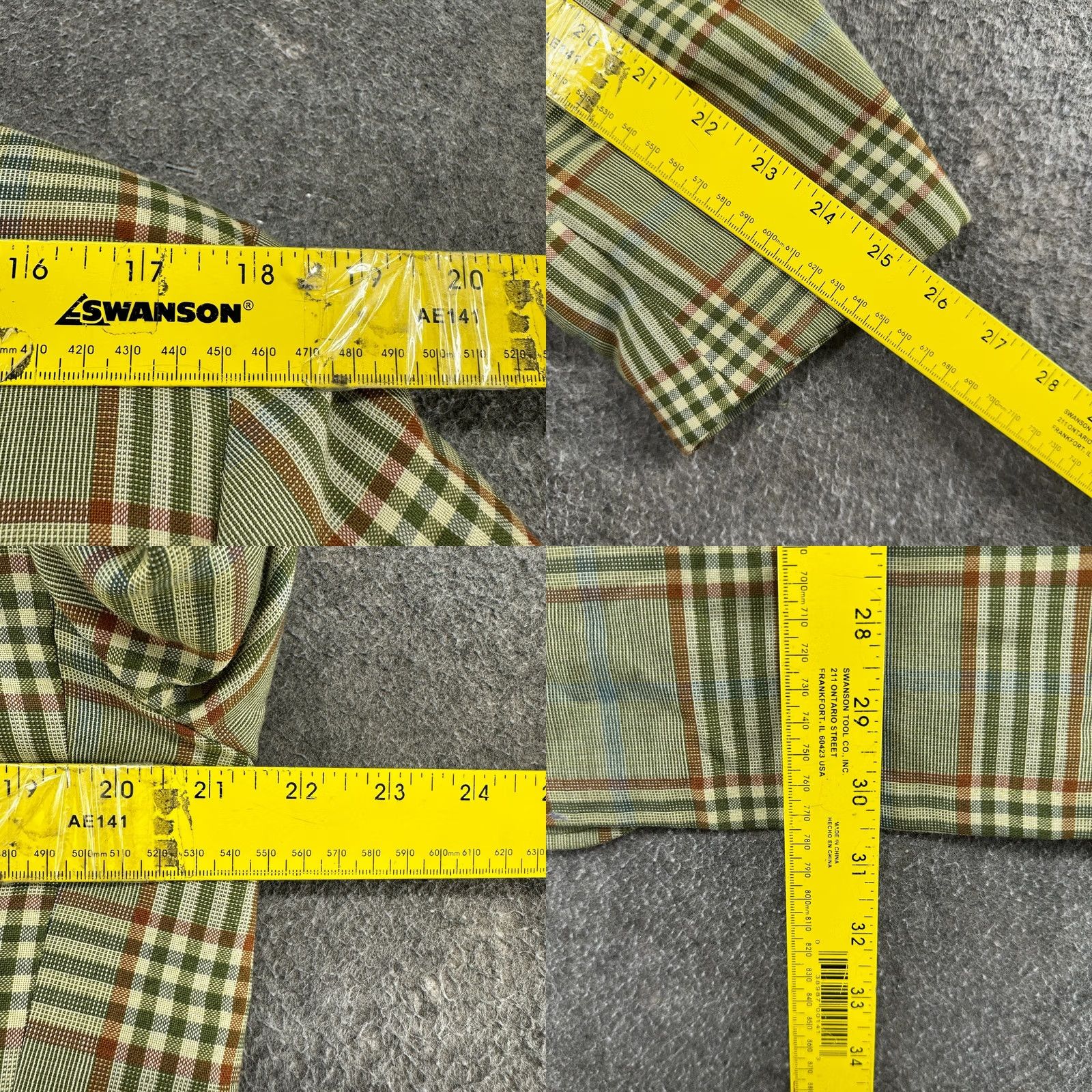 Vintage VINTAGE Hughes Hatcher Suffrin Blazer Mens 42 Green Wool Windowpane Tweed Plaid 60s Suit Jacket Size 42R - 9 Thumbnail