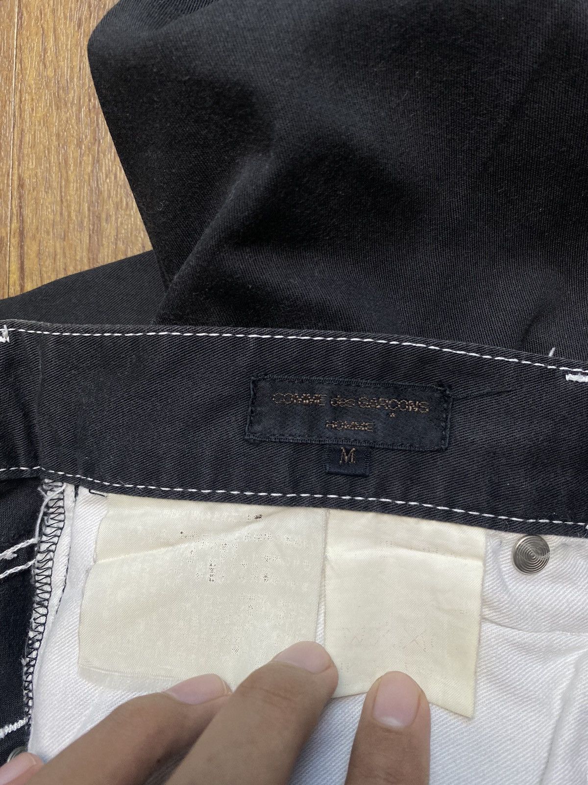 Comme des Garcons Homme 1990s CDG Homme Contrast Stitch Pants Size US 31 - 8 Thumbnail