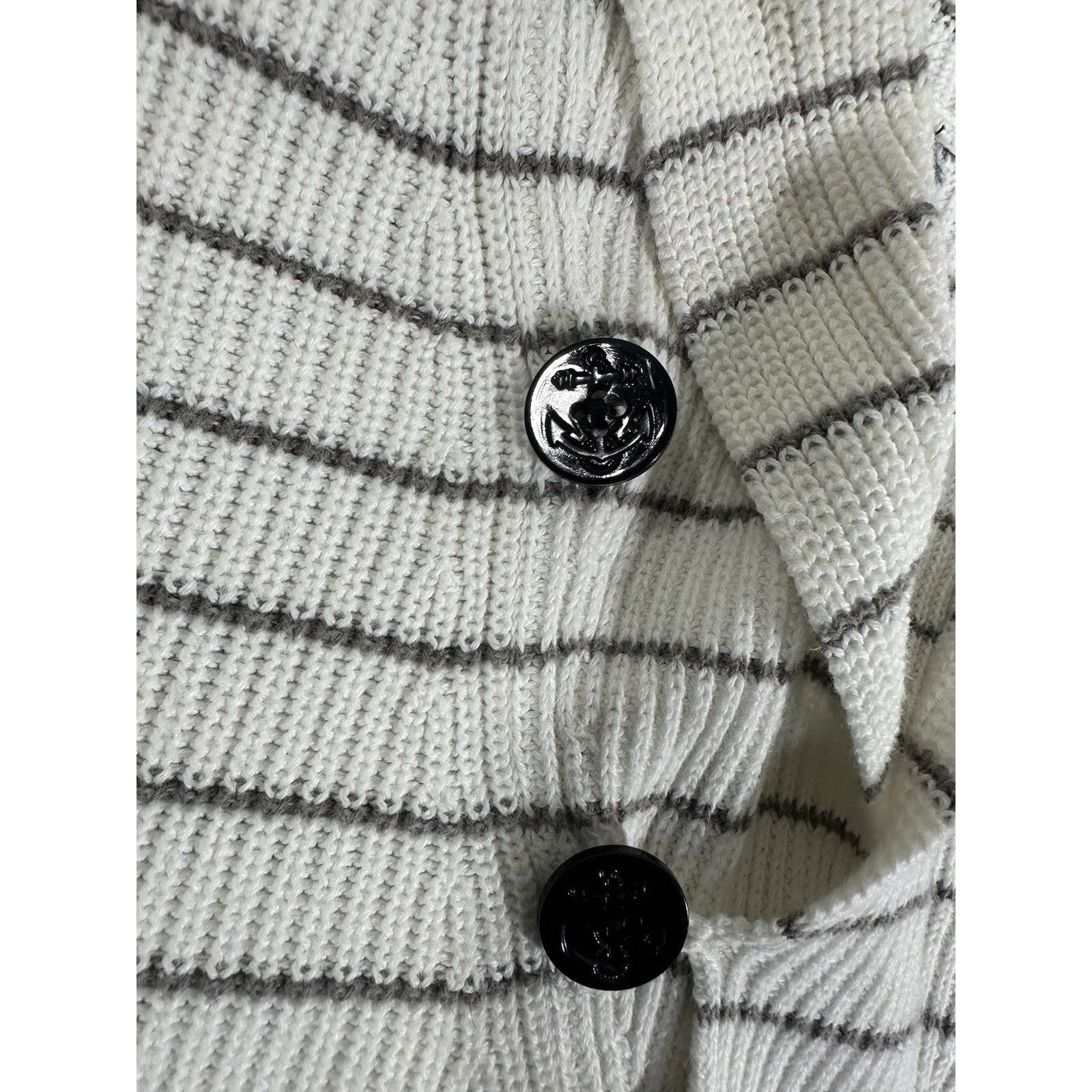 Vintage Vintage Shawl Collar Sweater Knitwear Striped White And Gray Size US M / EU 48-50 / 2 - 3 Thumbnail