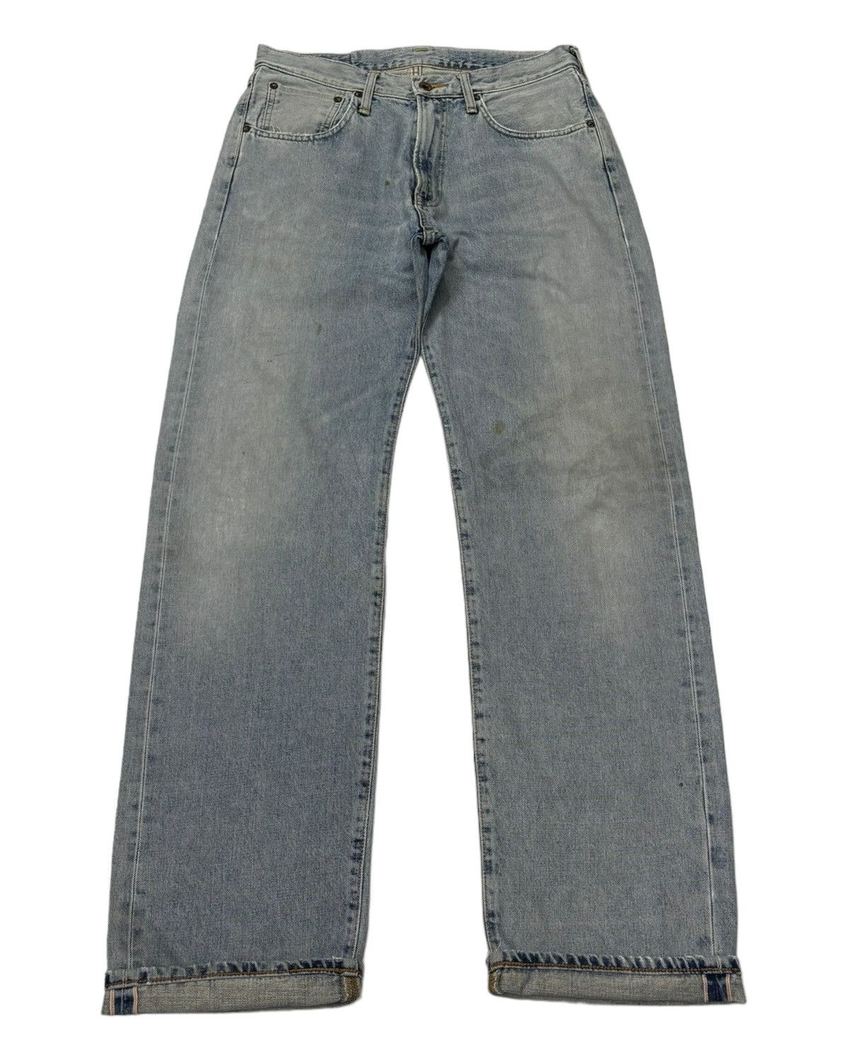 Edwin VINTAGE EDWIN 505x SELVEDGE BAGGY DISTRESSED DENIM JEANS Size US 31 - 1 Thumbnail