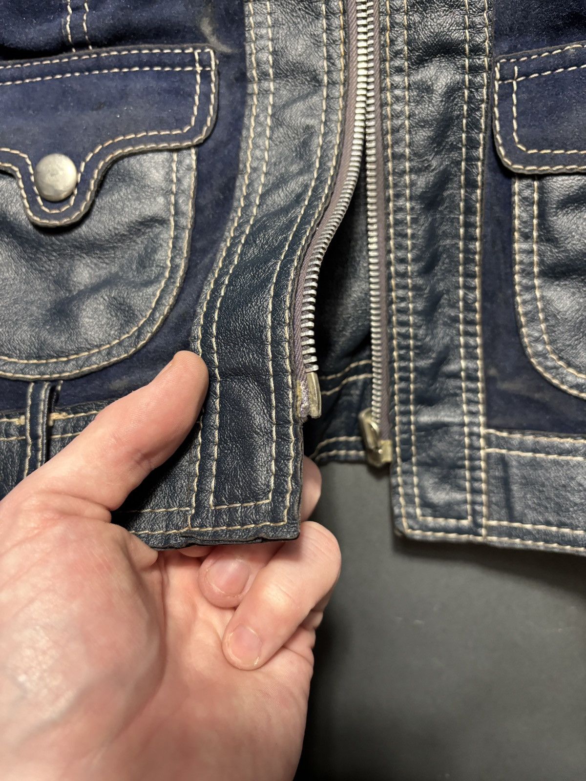 Vintage True Vintage Ricky Jacket Reversible Crop Two Tone Trucker Size US XS / EU 42 / 0 - 22 Thumbnail