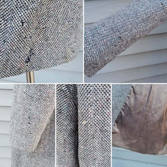 Pendleton × Vintage Vintage 80s Pendleton Blue Black Gray Barleycorn Tweed Wool Size XL / US 12-14 / IT 48-50 - 6 Thumbnail