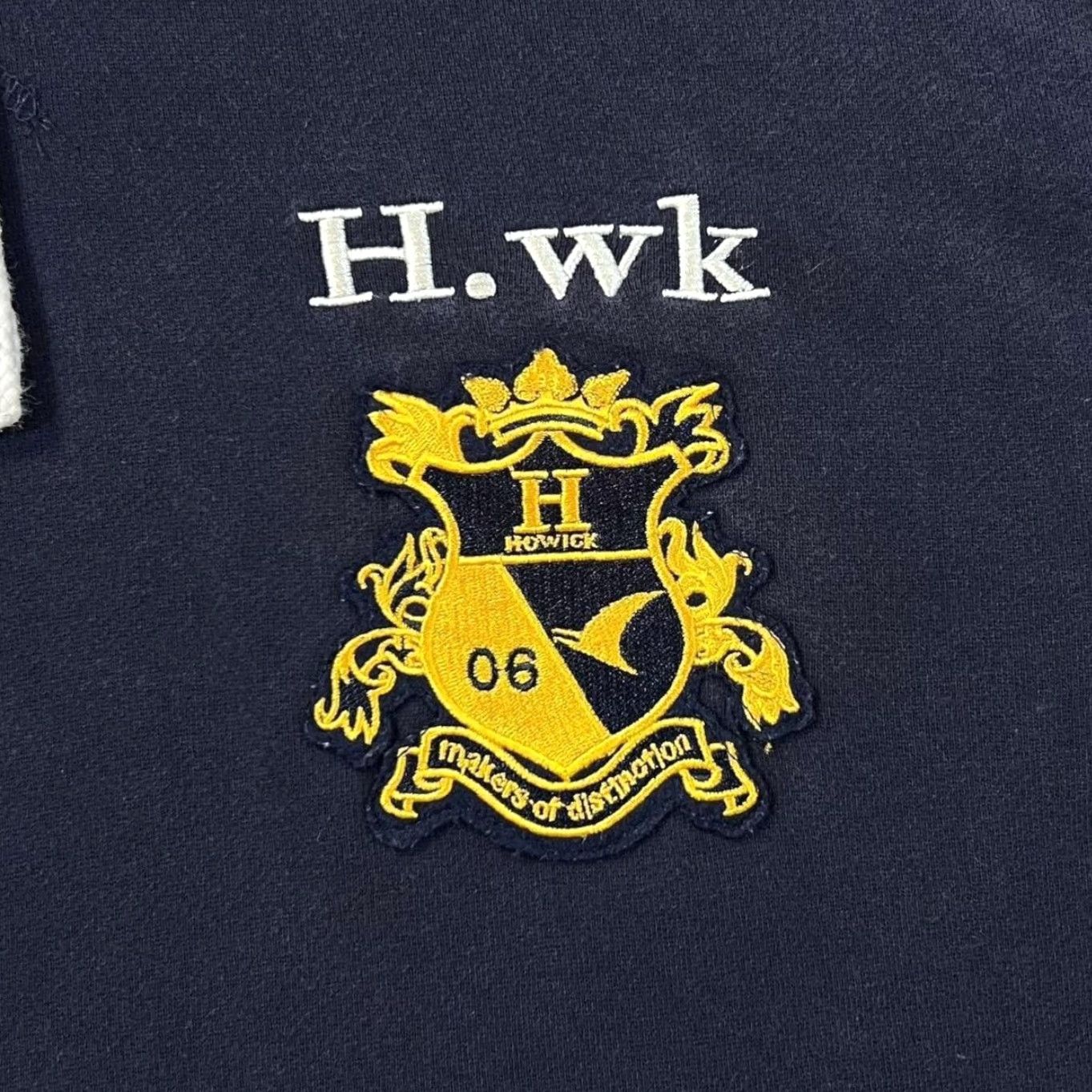 Vintage Howick H.wk Embroidered Patch Logo Navy Blue Pullover Hoodie Large Hoodie Mens L Blue Embroidered Logo 90s Event Size US L / EU 52-54 / 3 - 3 Thumbnail