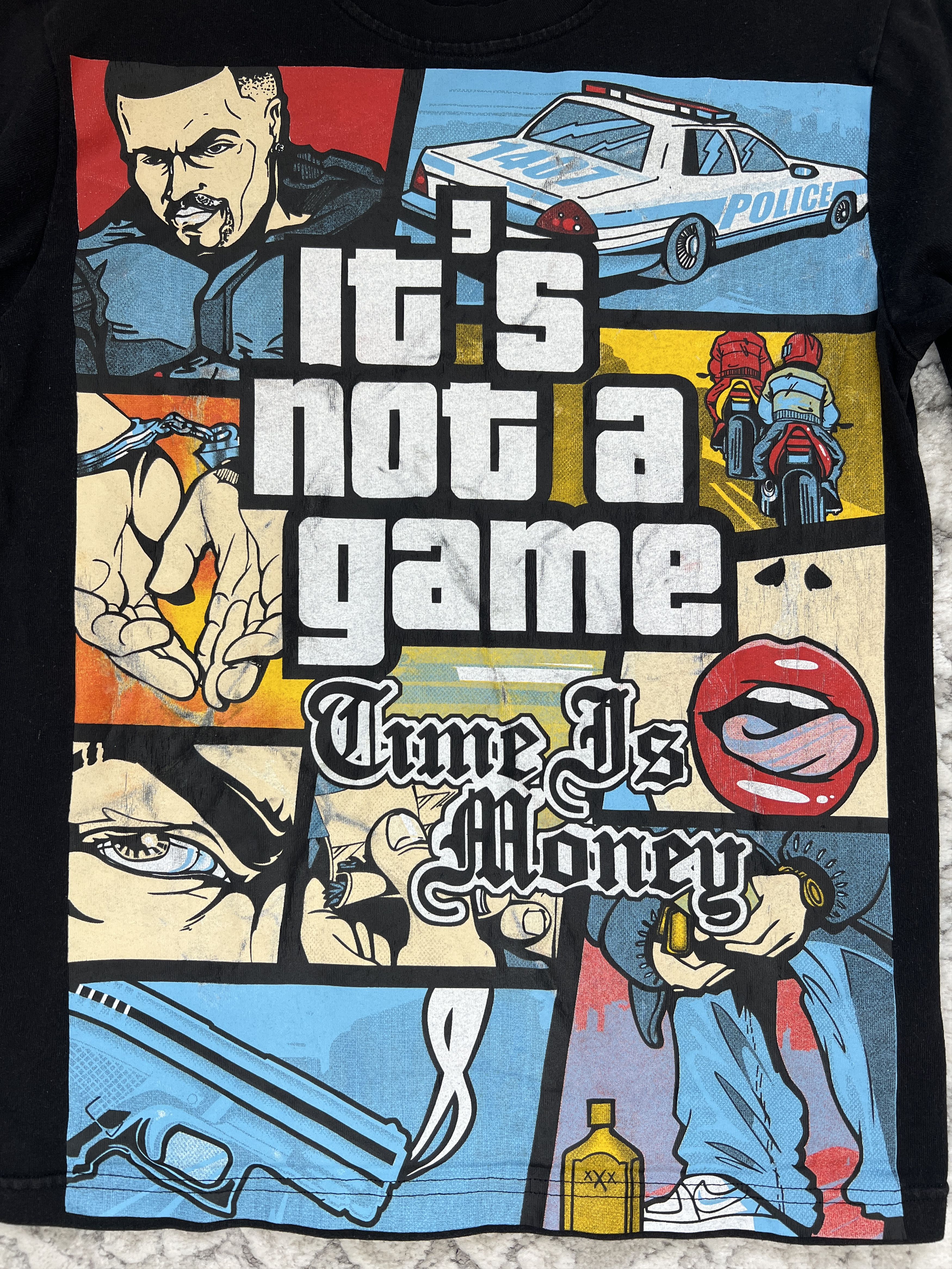 Rockstar Games Time Is Money GTA Style Streetwear Graphic Tee Size US S / EU 44-46 / 1 - 2 Thumbnail