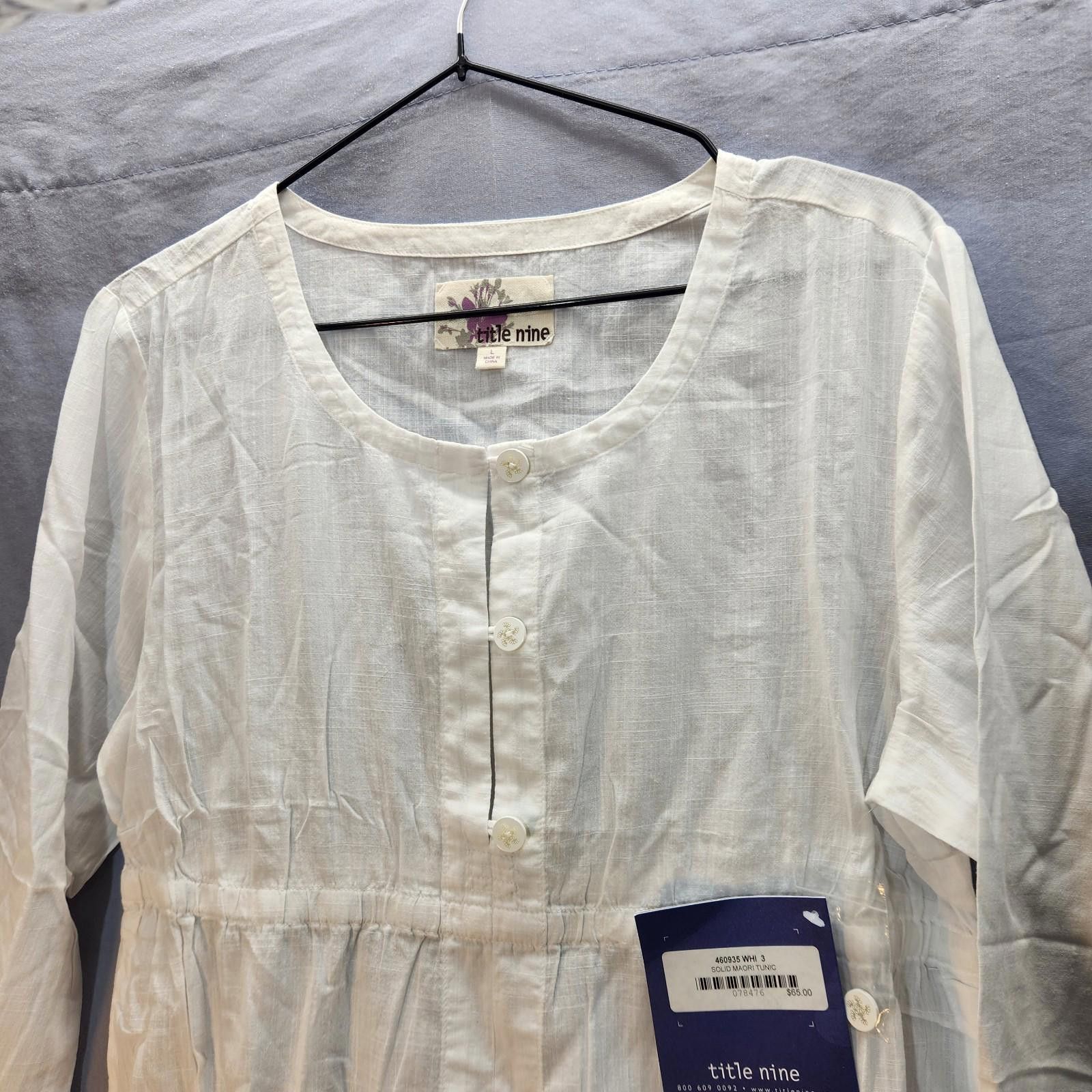 Designer Title Nine Maori Tunic Linen White Size Large NWT New Size L / US 10 / IT 46 - 1 Thumbnail