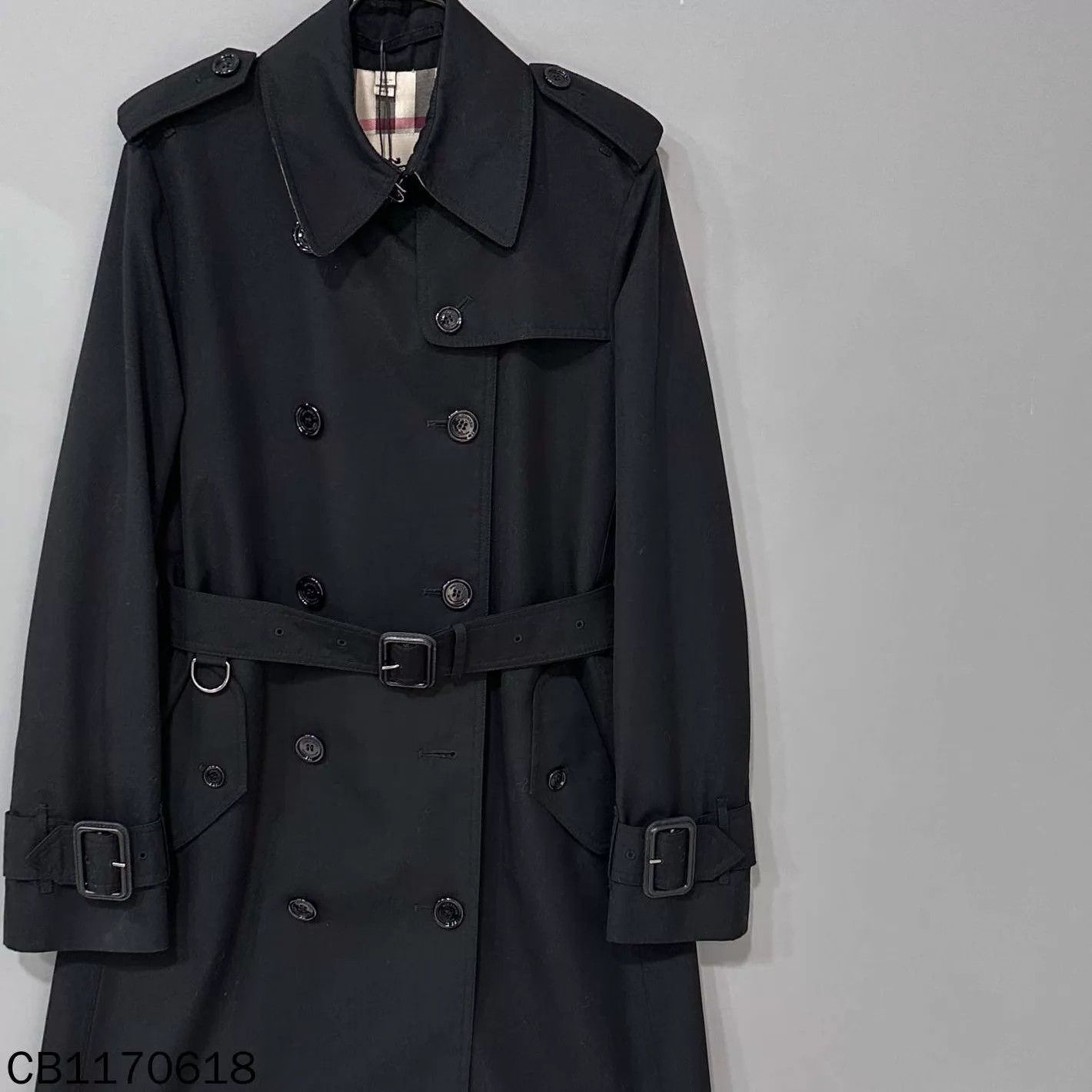 Burberry Burberry Long Trench Coat Black Check UK8 Size S / US 4 / IT 40 - 2 Thumbnail