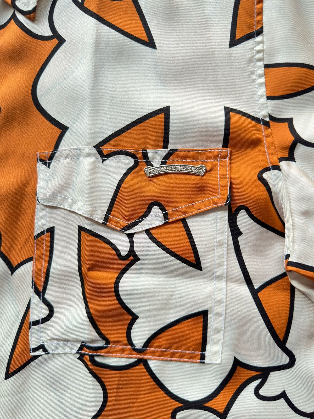 Chrome Hearts CHROME HEARTS St Barth orange cross print silk shirt Size US L / EU 52-54 / 3 - 6 Thumbnail